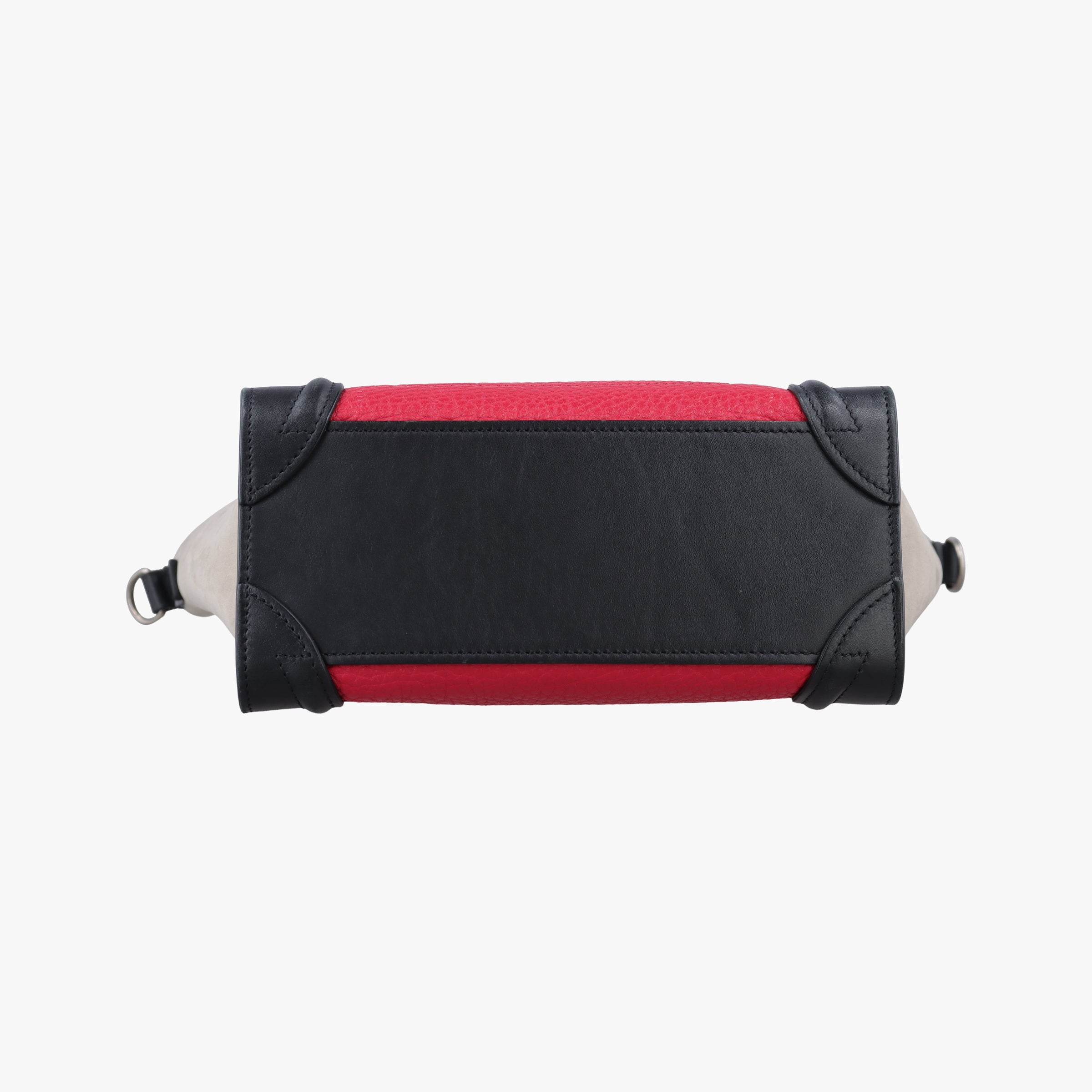 Vintage Celine luggage nano shopper Black×Red×Grey Leather×Suede  handbag | stylenewstar