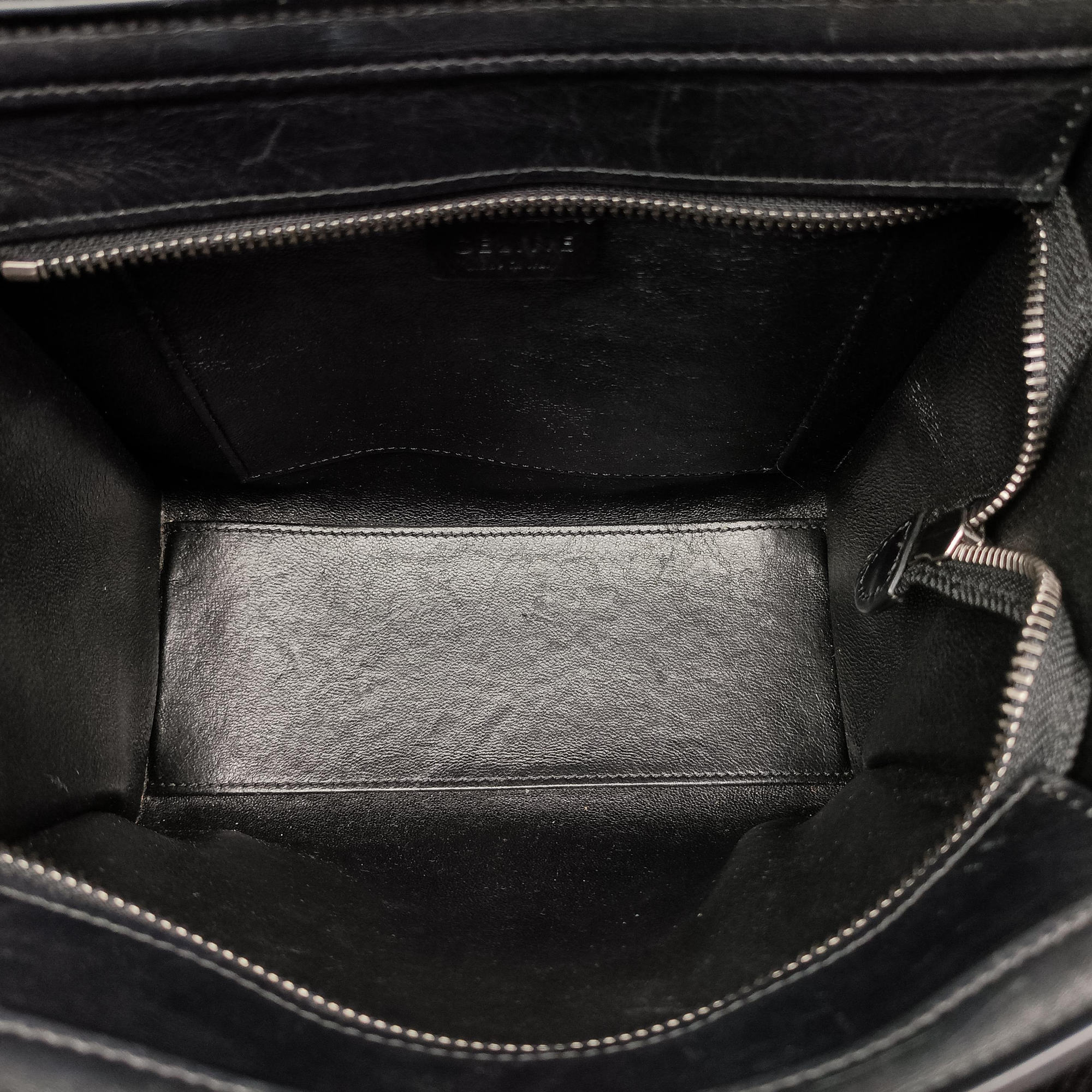 Vintage Celine luggage nano shopper Black×Red×Grey Leather×Suede  handbag | stylenewstar
