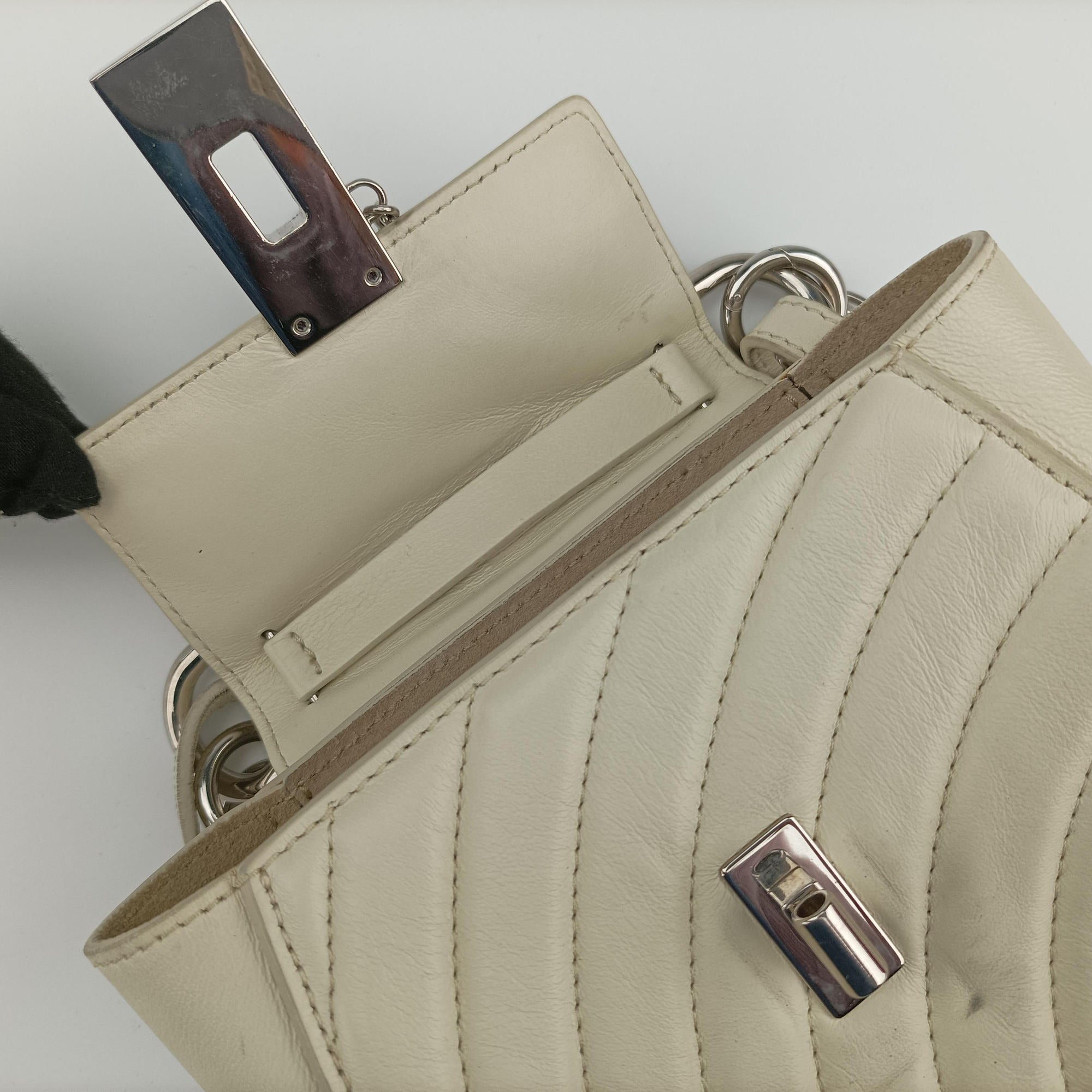 Pre-owned Chloe Drew Bijou White Leather  shoulderbag | stylenewstar