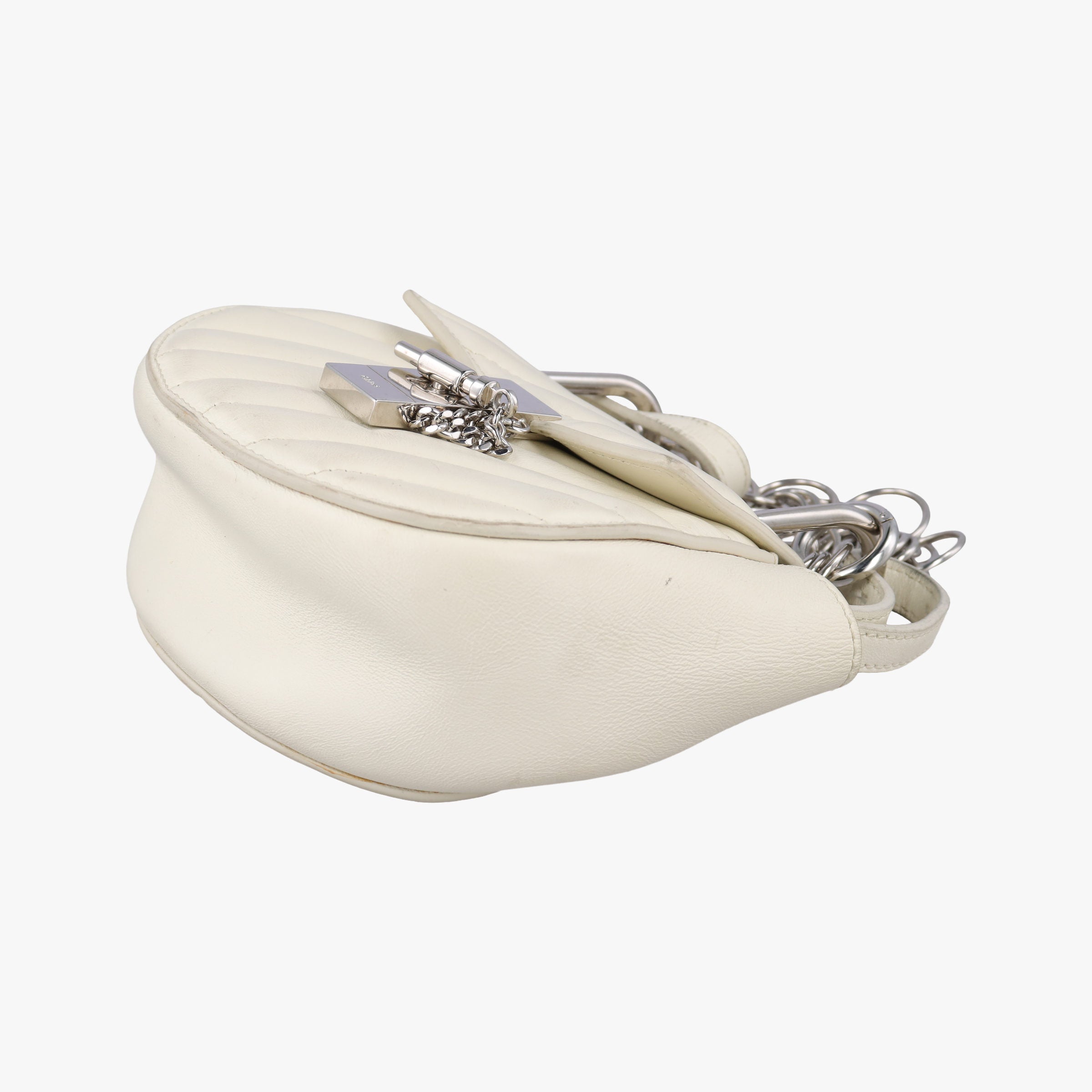 Pre-owned Chloe Drew Bijou White Leather  shoulderbag | stylenewstar
