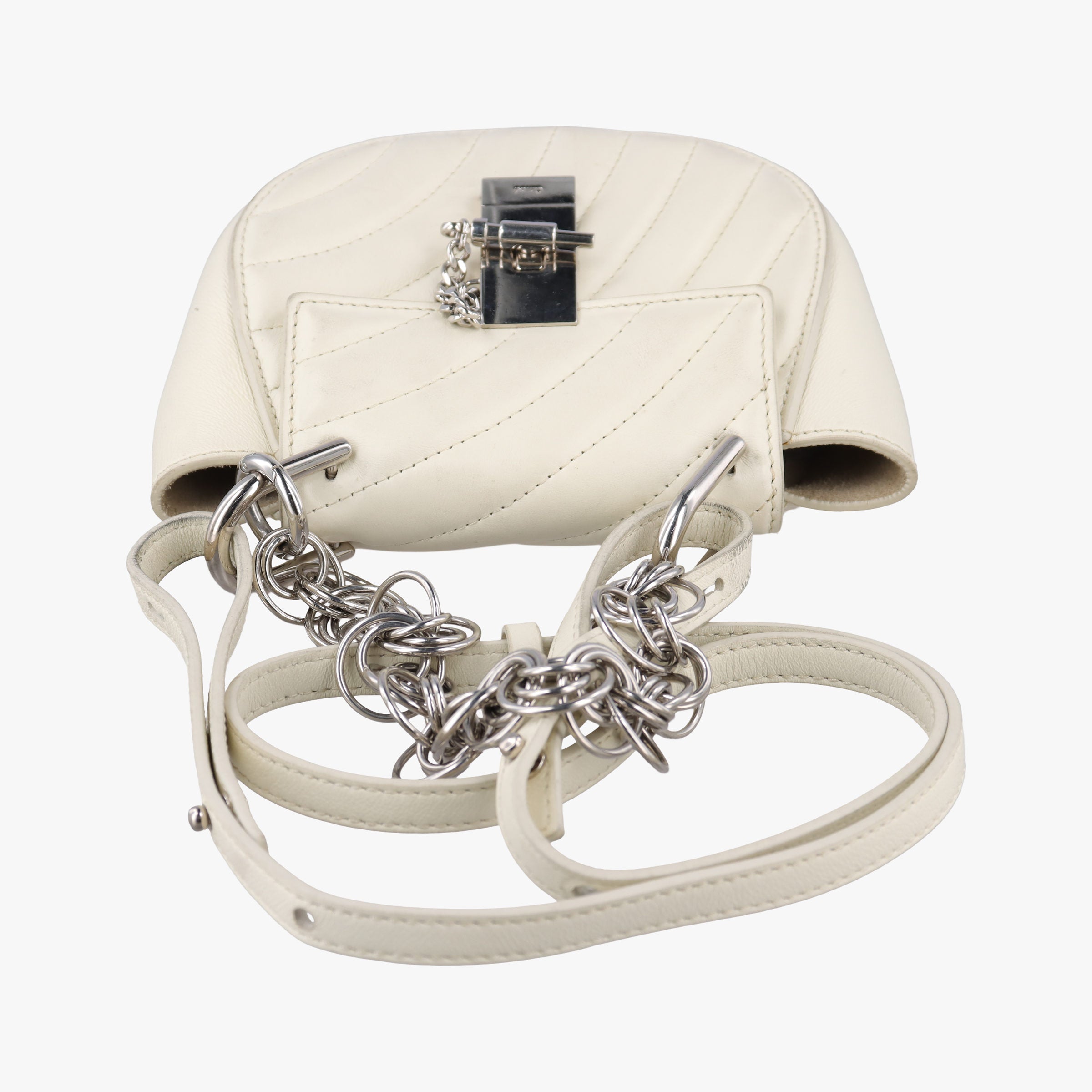 Pre-owned Chloe Drew Bijou White Leather  shoulderbag | stylenewstar
