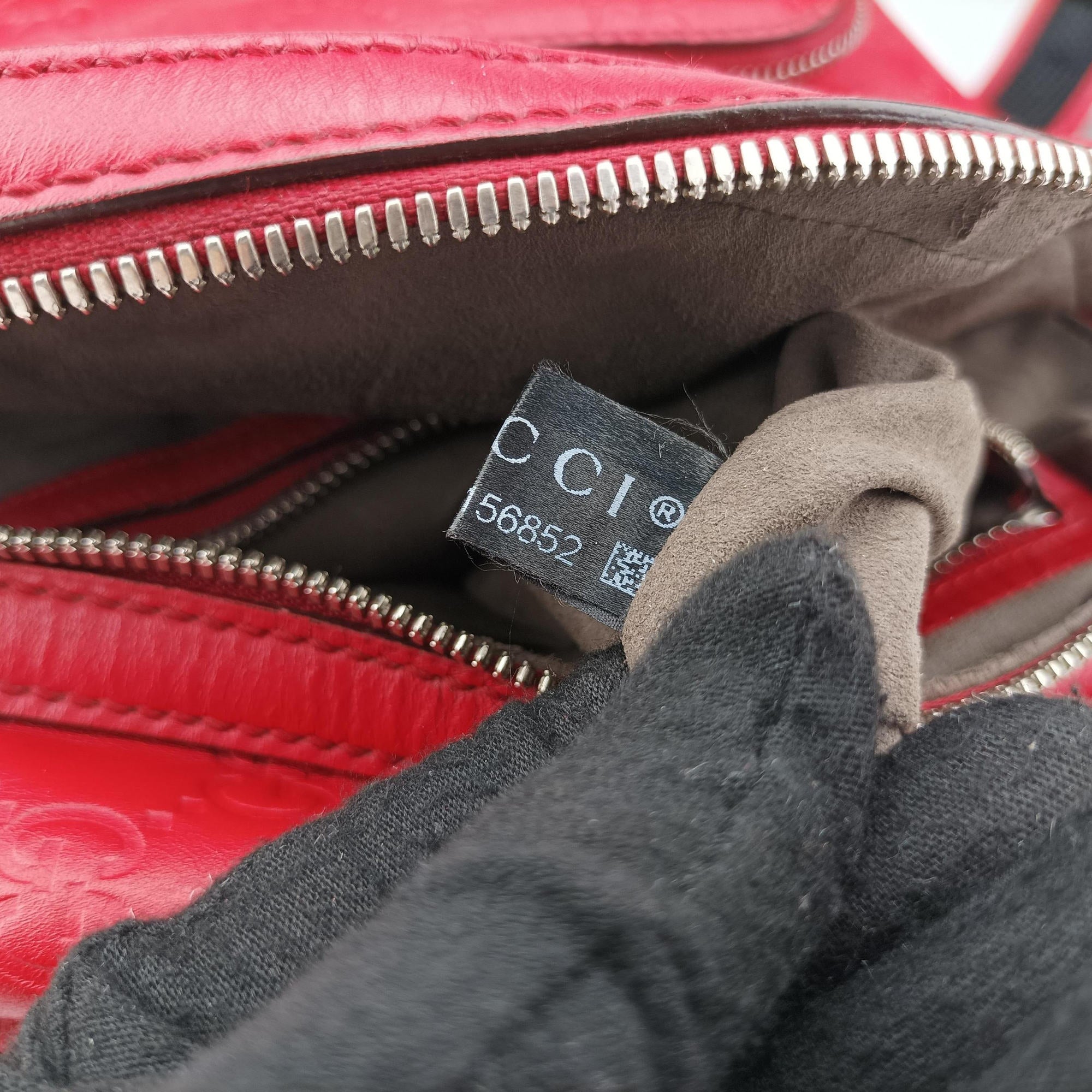 Pre-owned Gucci Guccissima Red Leather 450967 backpack/rucksack | stylenewstar