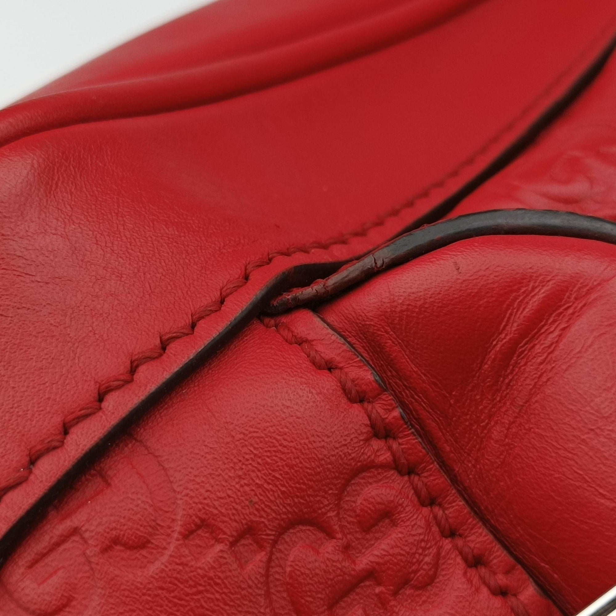 Pre-owned Gucci Guccissima Red Leather 450967 backpack/rucksack | stylenewstar
