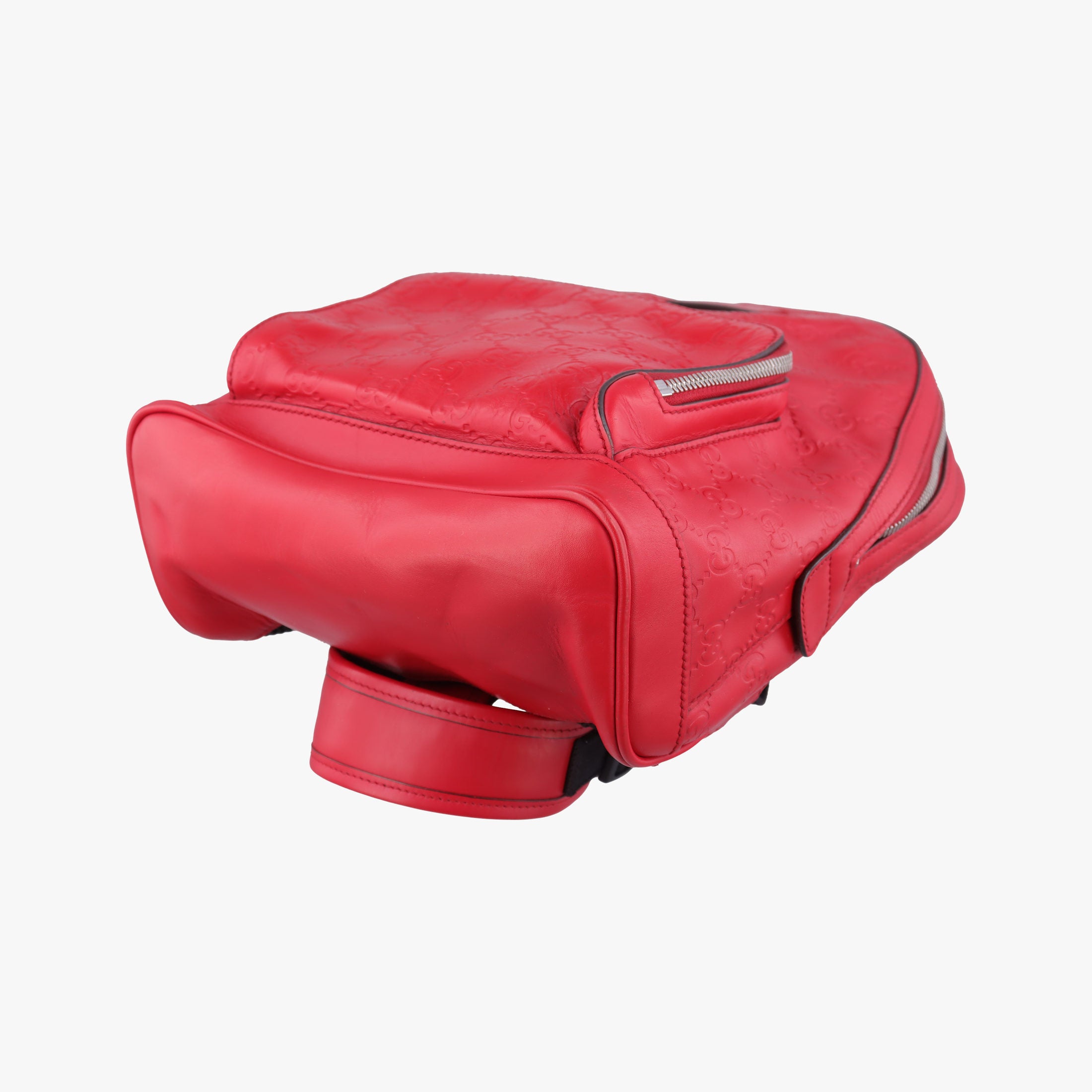 Pre-owned Gucci Guccissima Red Leather 450967 backpack/rucksack | stylenewstar