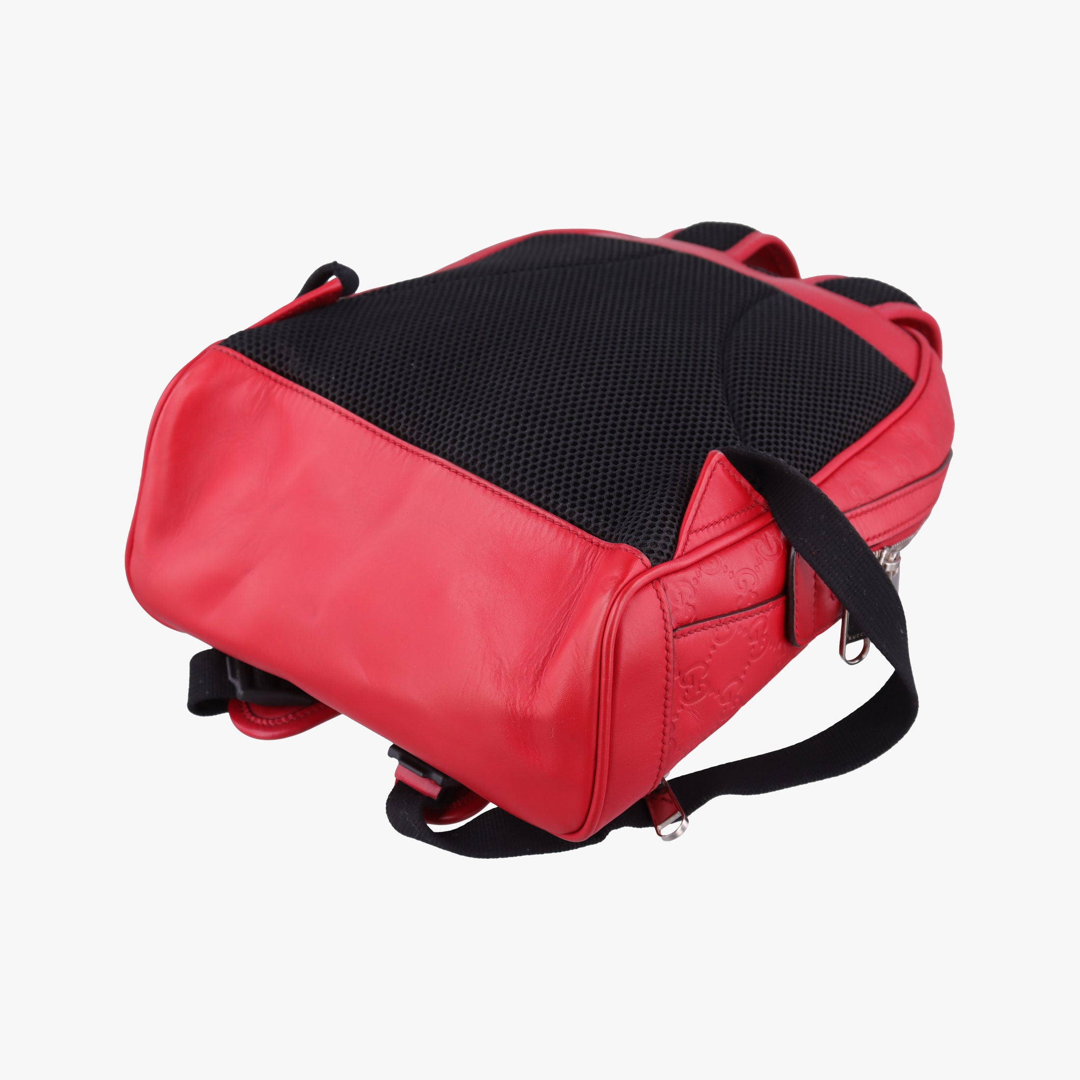 Pre-owned Gucci Guccissima Red Leather 450967 backpack/rucksack | stylenewstar