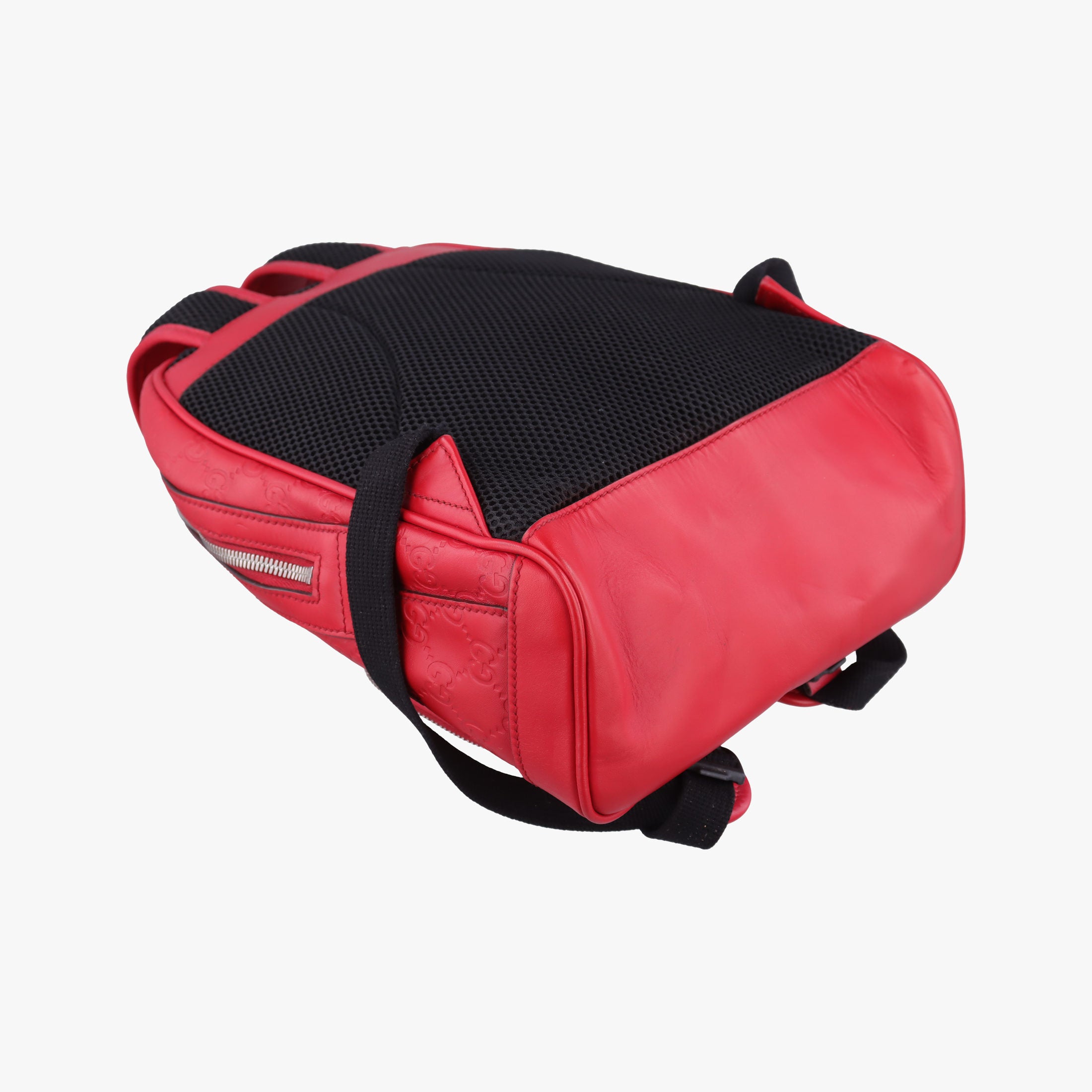 Pre-owned Gucci Guccissima Red Leather 450967 backpack/rucksack | stylenewstar