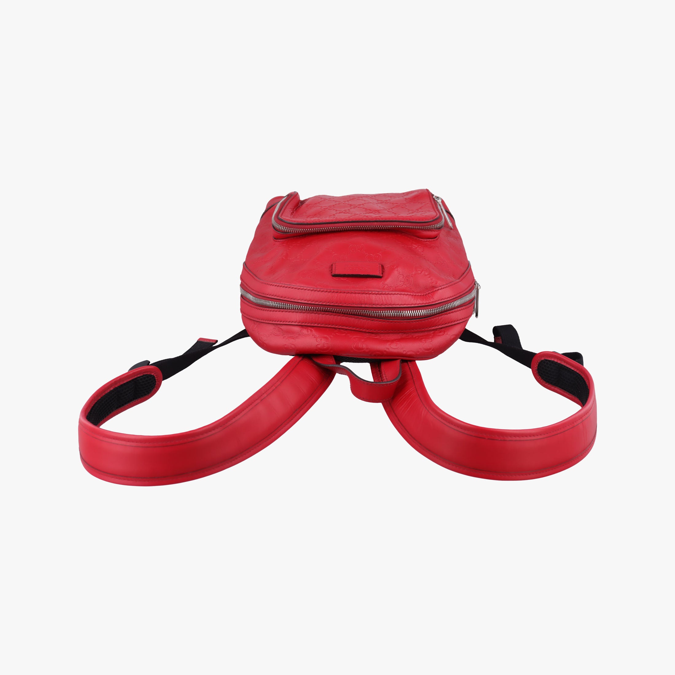 Pre-owned Gucci Guccissima Red Leather 450967 backpack/rucksack | stylenewstar