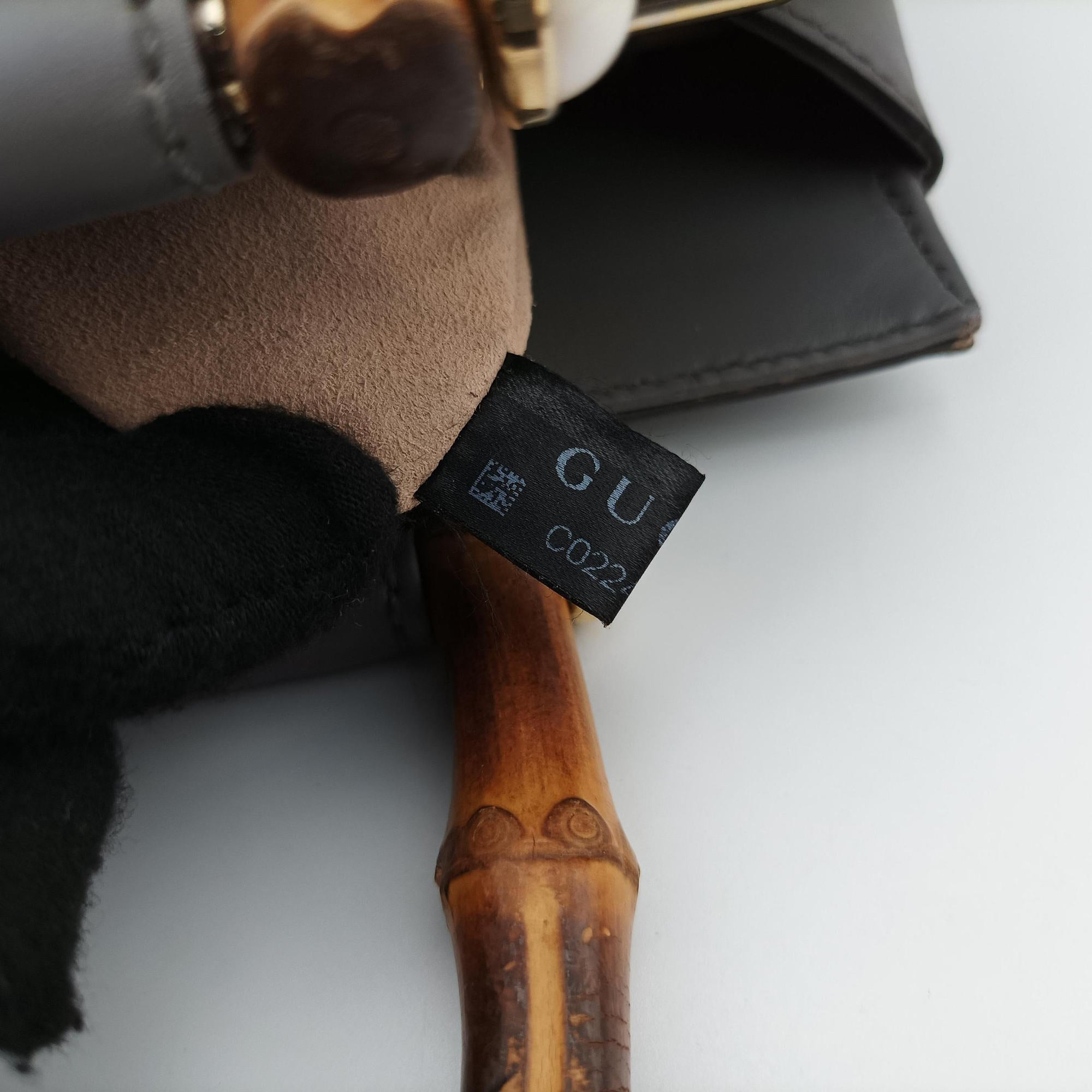 Pre-owned Gucci Bamboo Nymphaea Grey Leather 453767 shoulderbag | stylenewstar