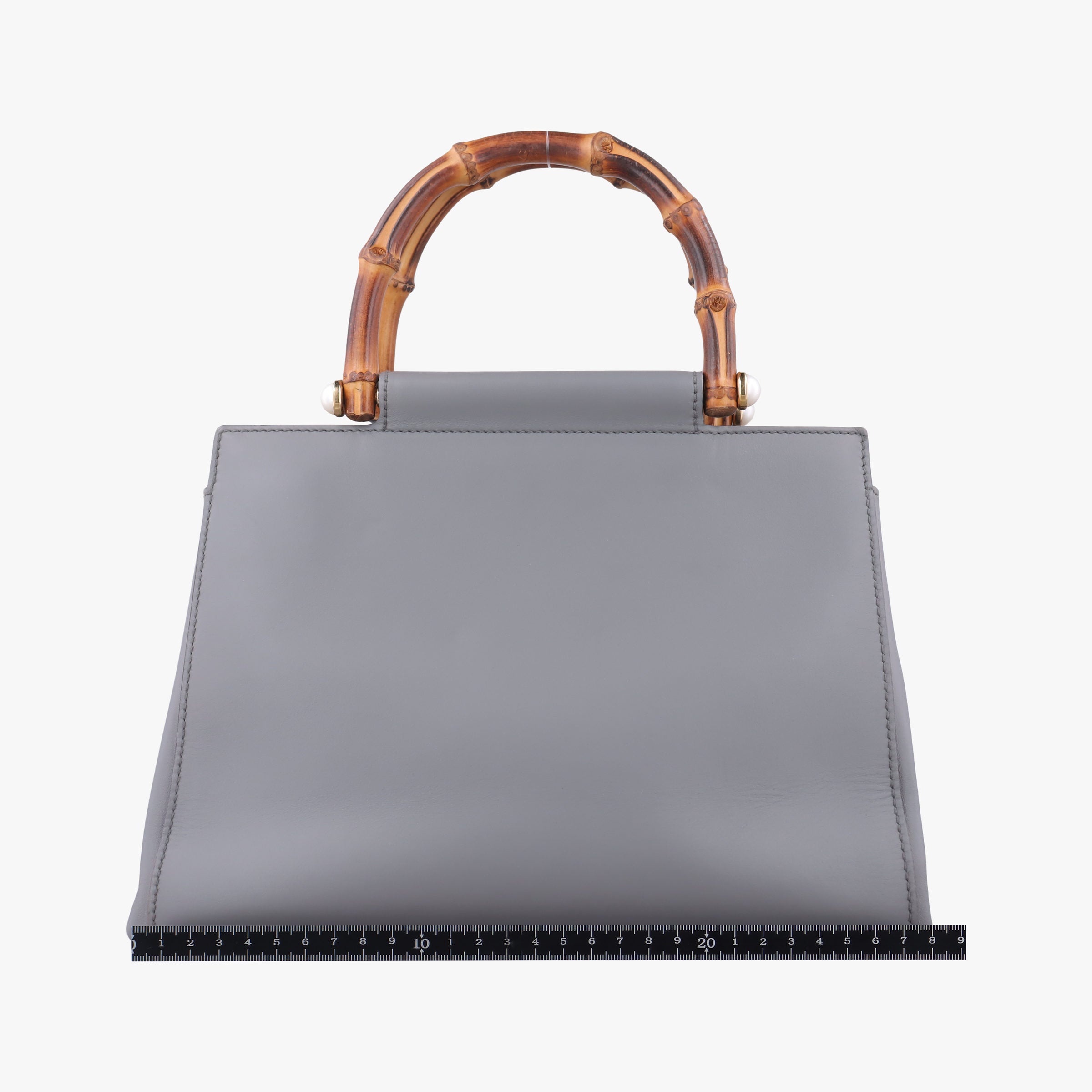 Pre-owned Gucci Bamboo Nymphaea Grey Leather 453767 shoulderbag | stylenewstar