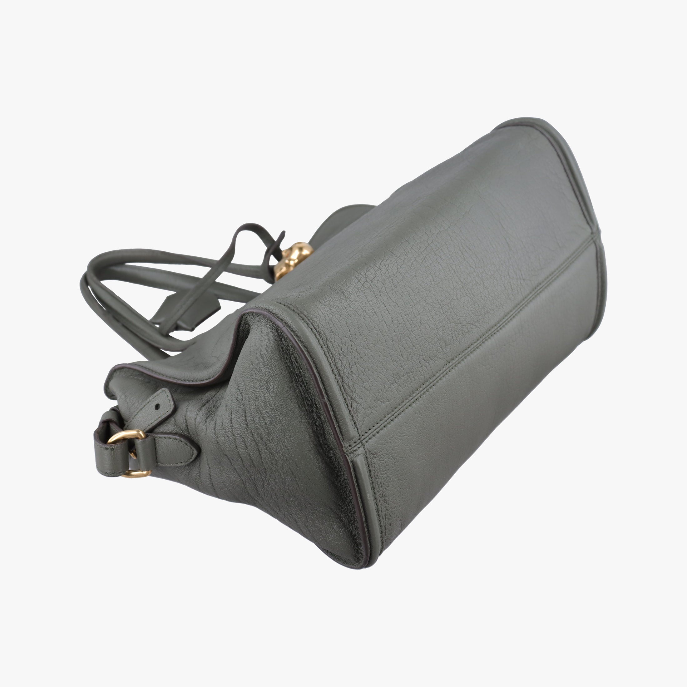 Vintage Alexander McQueen Skull Padlock green Leather  shoulderbag | stylenewstar