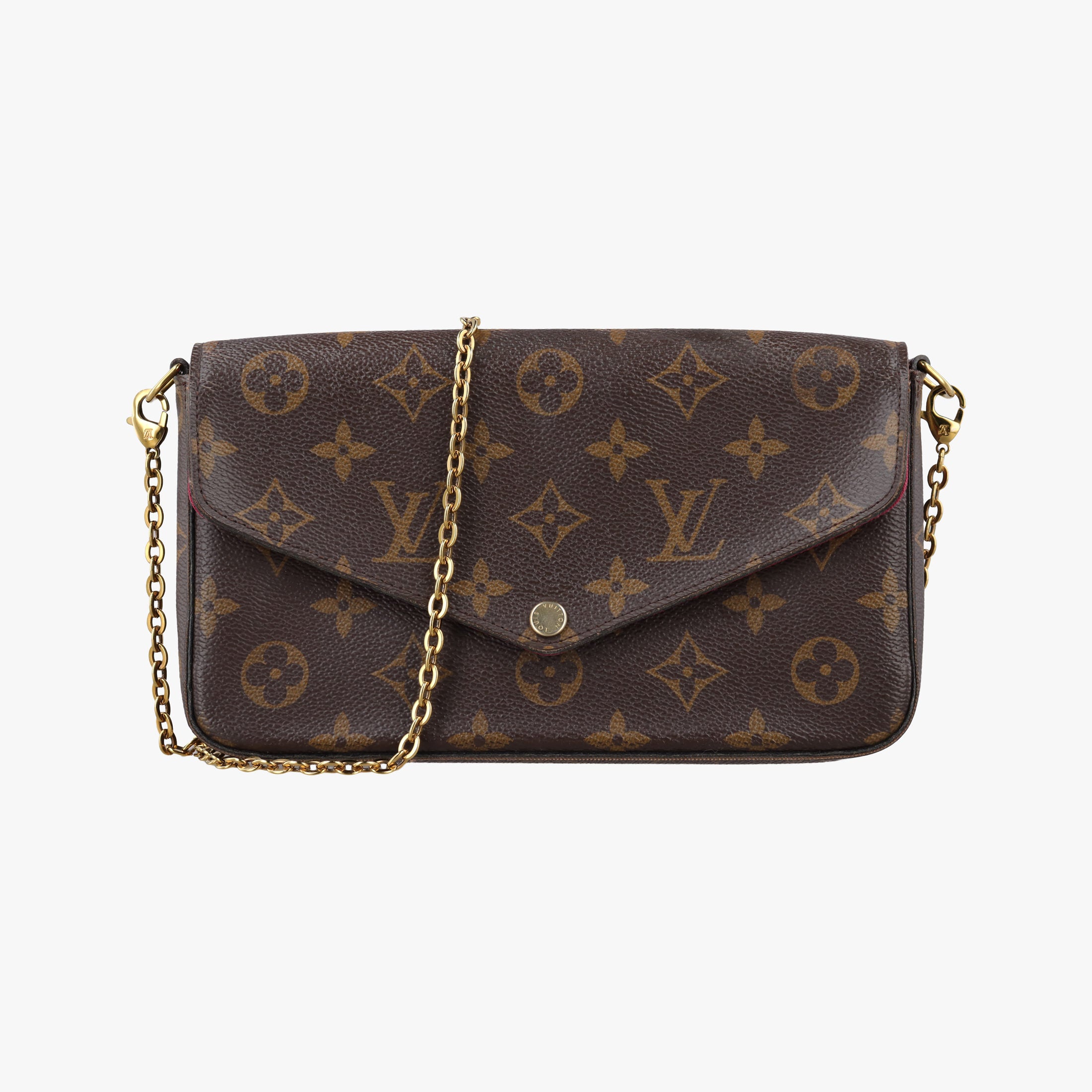 Vintage Louis Vuitton Pochette FeLICIE Brown Monogram Canvas M61276 shoulderbag | stylenewstar