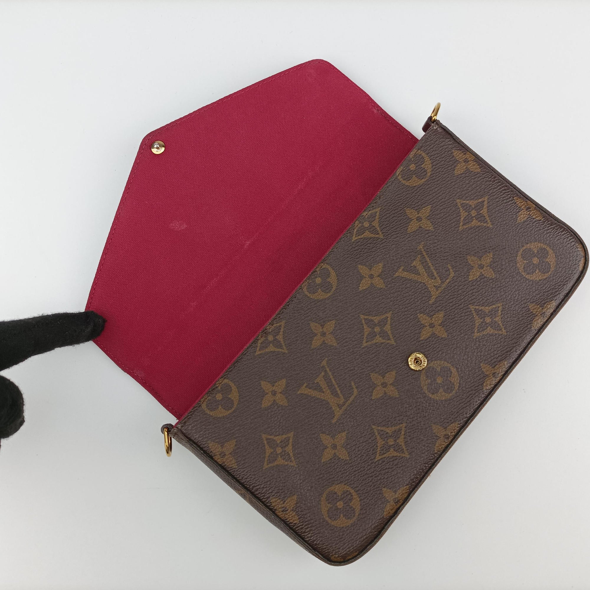 Vintage Louis Vuitton Pochette FeLICIE Brown Monogram Canvas M61276 shoulderbag | stylenewstar