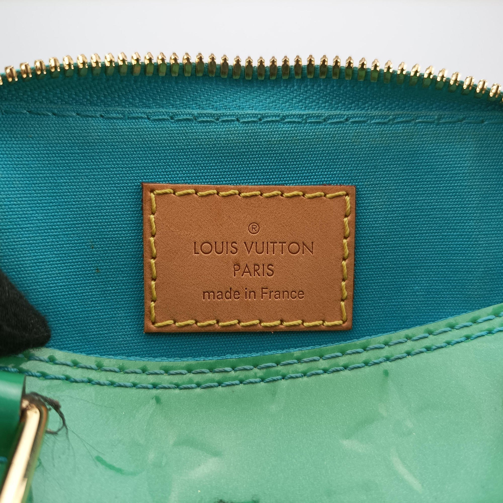 Pre-owned Louis Vuitton Alma BB Blue Lagon Vernis M91696 shoulderbag | stylenewstar