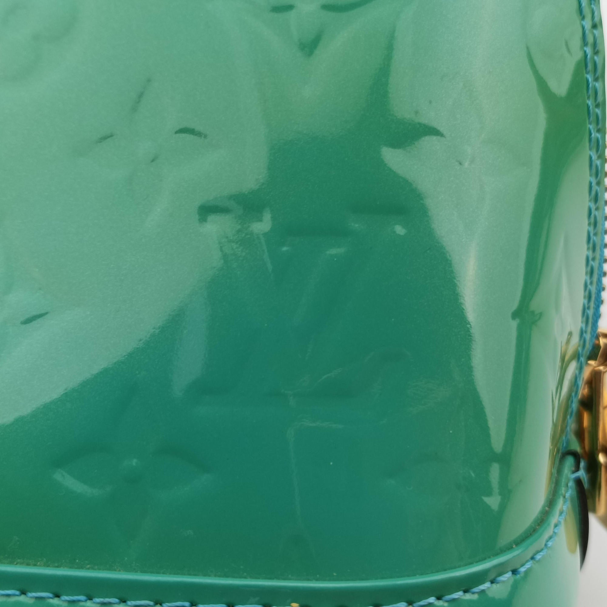 Pre-owned Louis Vuitton Alma BB Blue Lagon Vernis M91696 shoulderbag | stylenewstar