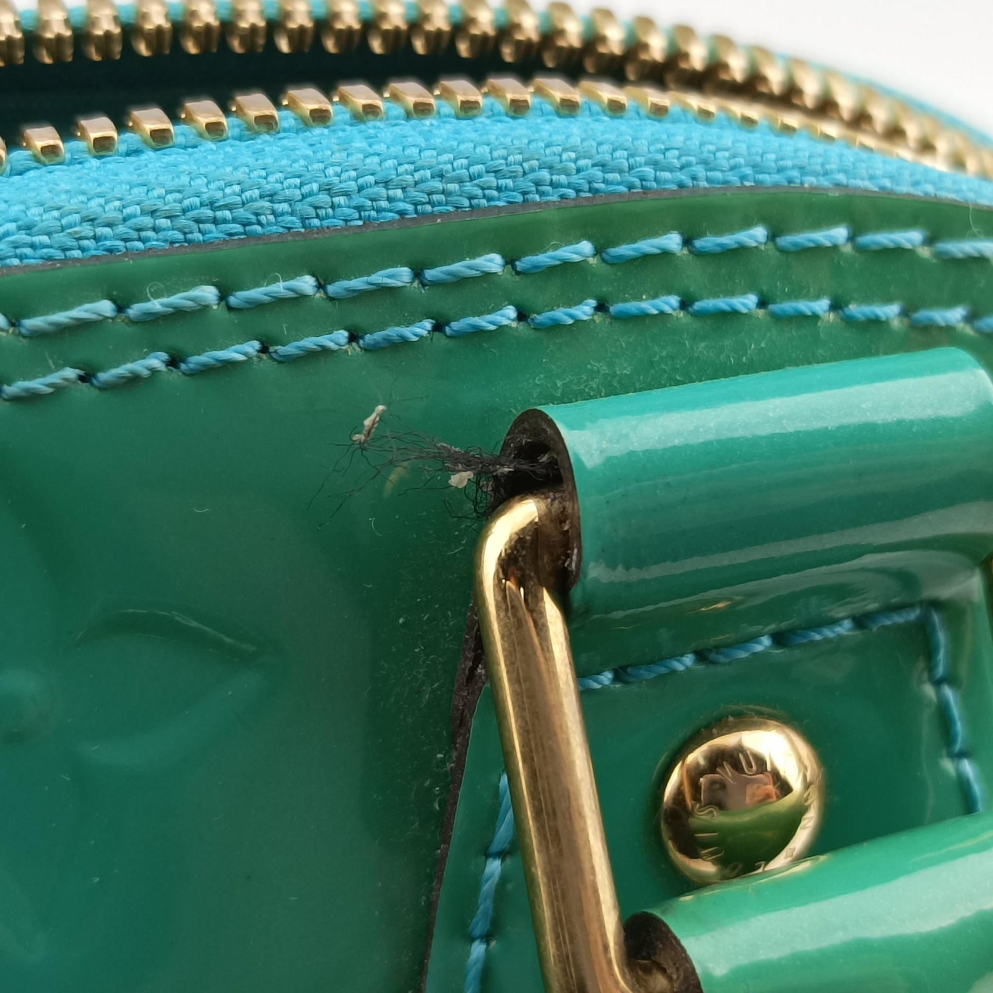 Pre-owned Louis Vuitton Alma BB Blue Lagon Vernis M91696 shoulderbag | stylenewstar