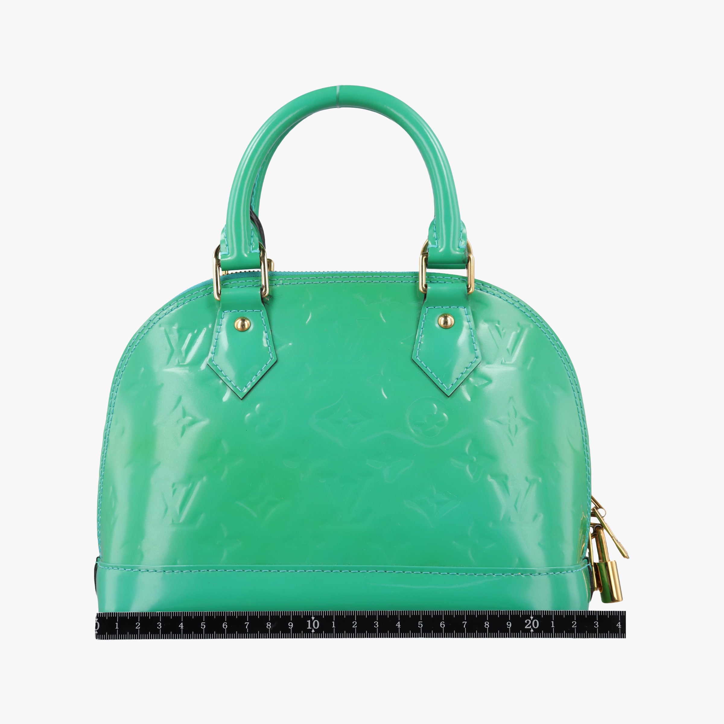 Pre-owned Louis Vuitton Alma BB Blue Lagon Vernis M91696 shoulderbag | stylenewstar