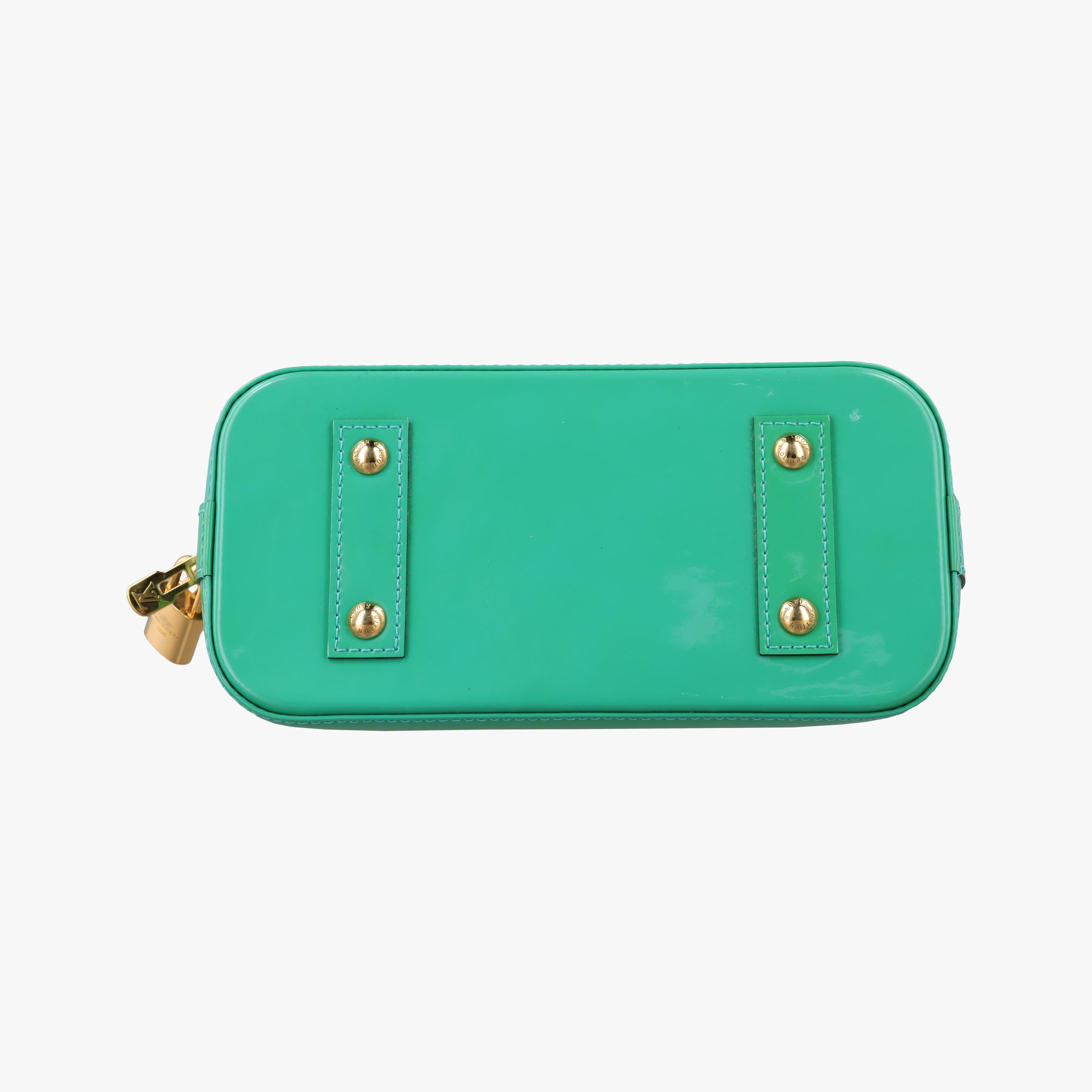 Pre-owned Louis Vuitton Alma BB Blue Lagon Vernis M91696 shoulderbag | stylenewstar