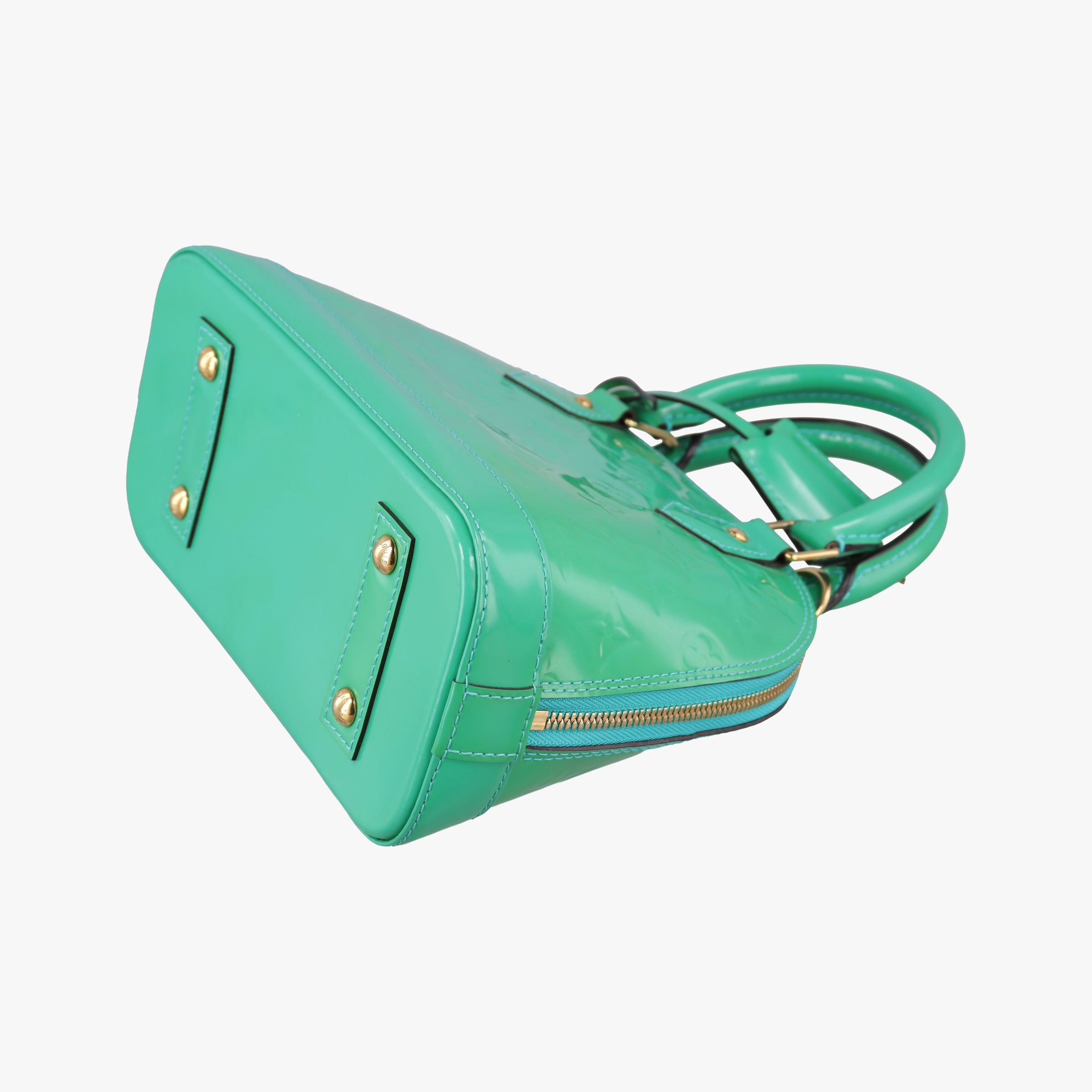 Pre-owned Louis Vuitton Alma BB Blue Lagon Vernis M91696 shoulderbag | stylenewstar