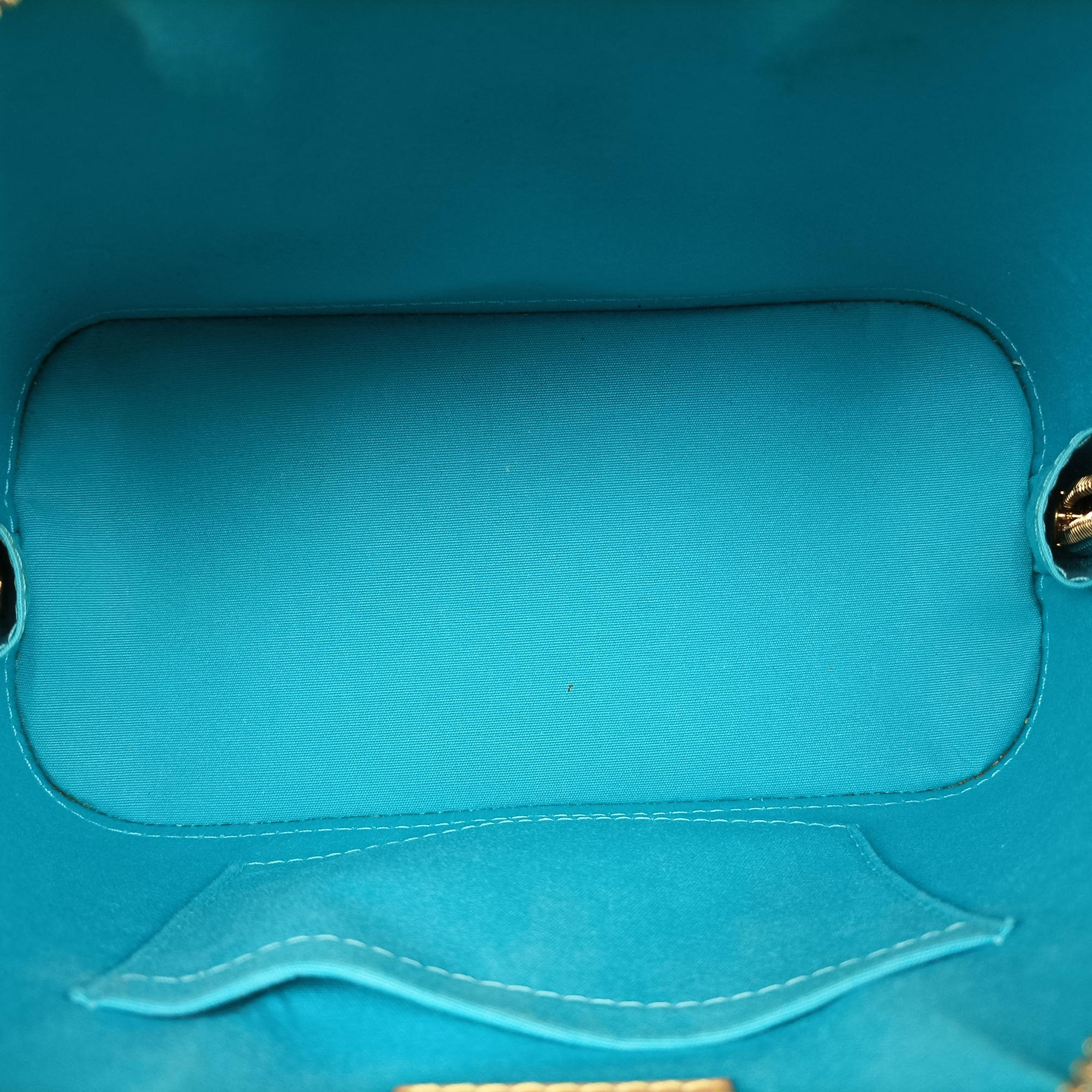 Pre-owned Louis Vuitton Alma BB Blue Lagon Vernis M91696 shoulderbag | stylenewstar