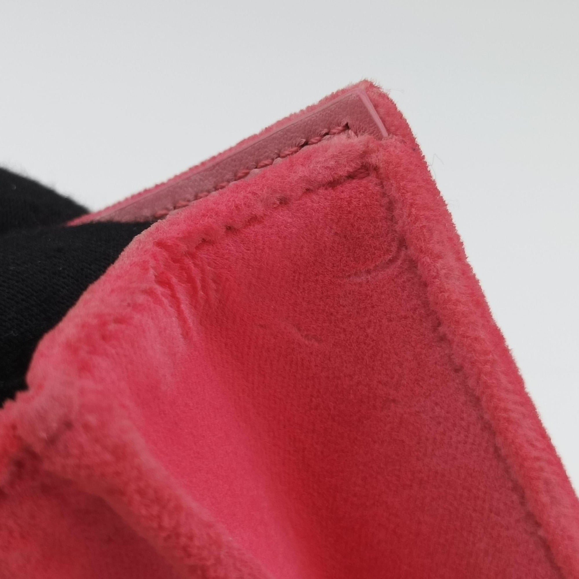 Pre-owned Fendi Kan I F Logo Pink velour 8BS012 shoulderbag | stylenewstar