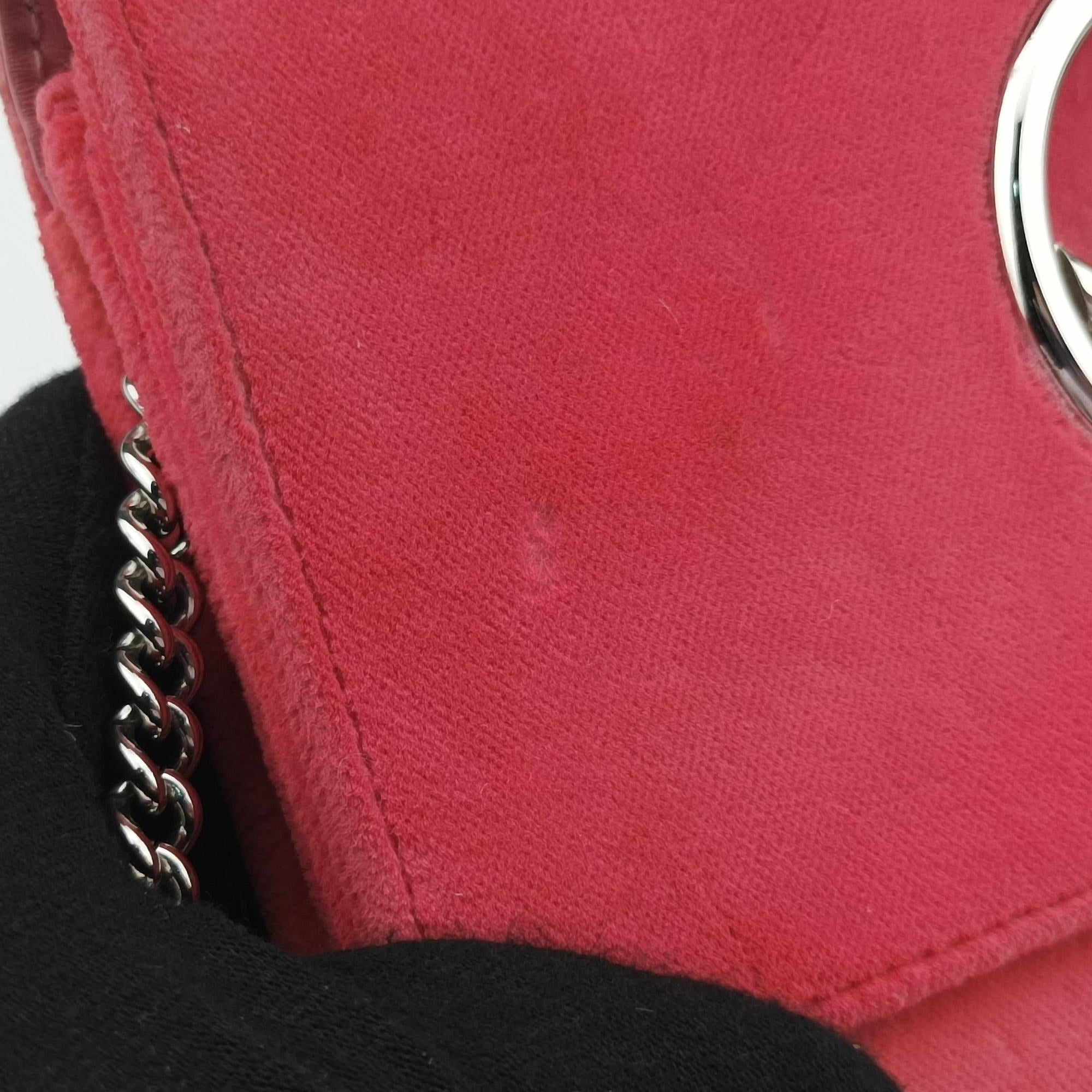 Pre-owned Fendi Kan I F Logo Pink velour 8BS012 shoulderbag | stylenewstar