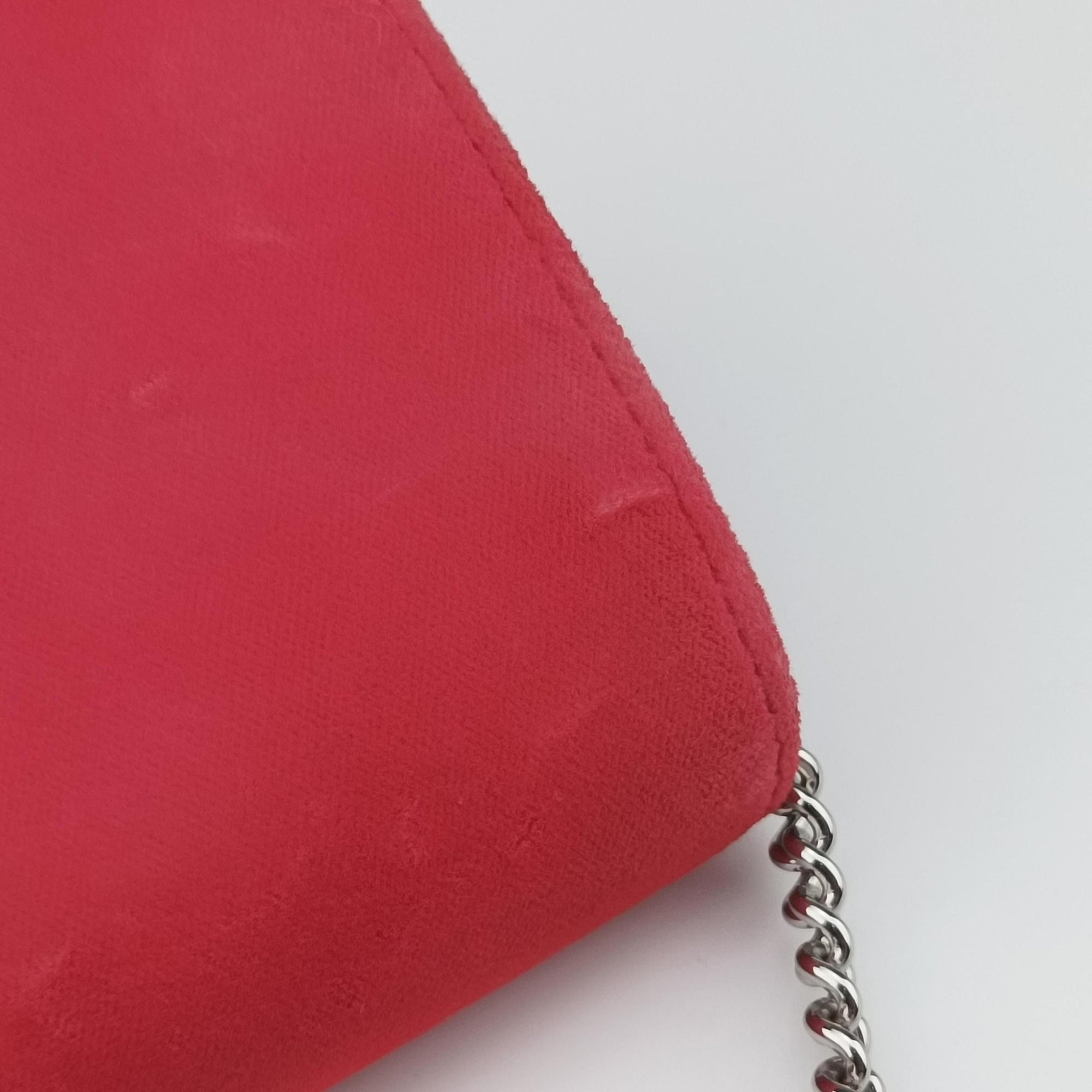 Pre-owned Fendi Kan I F Logo Pink velour 8BS012 shoulderbag | stylenewstar