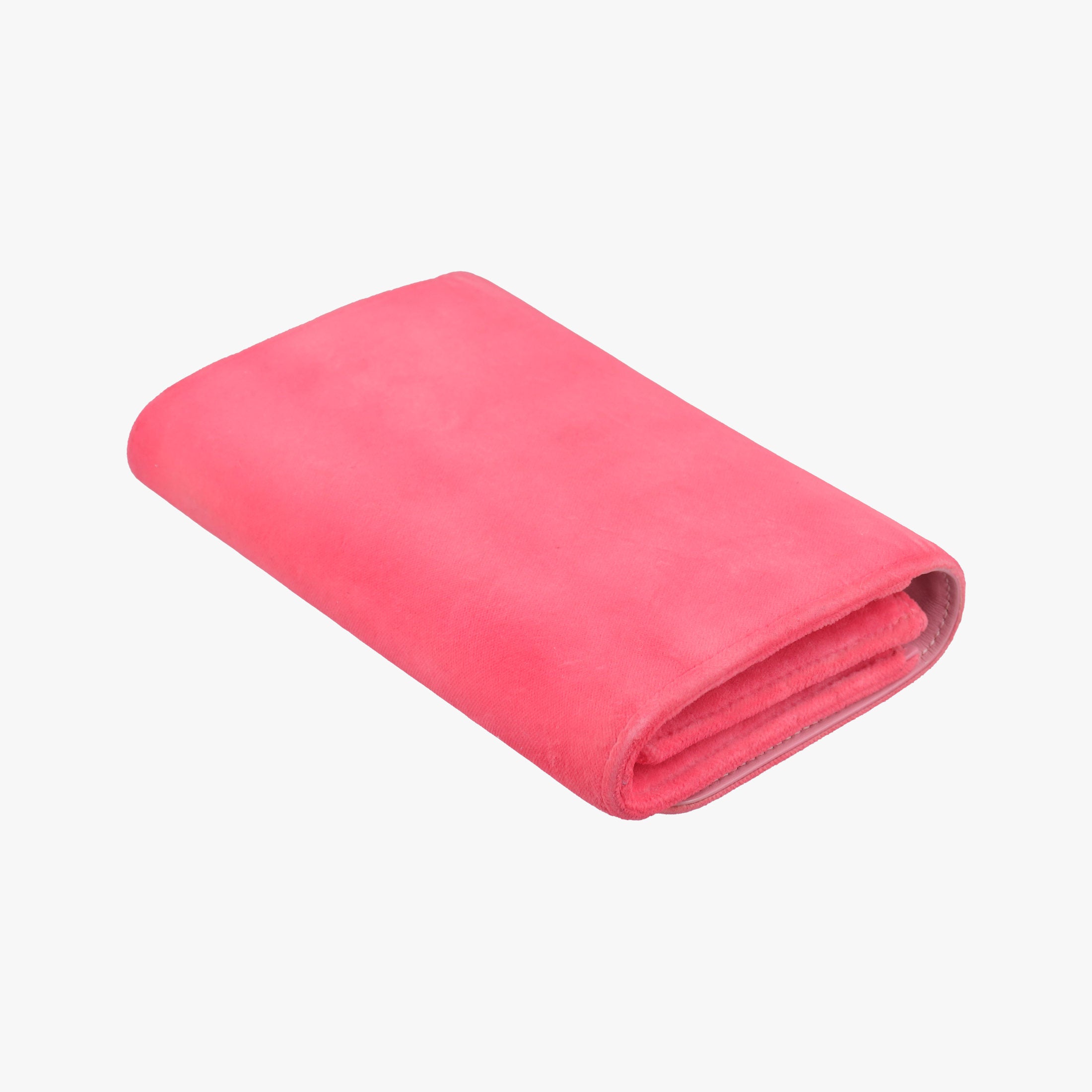 Pre-owned Fendi Kan I F Logo Pink velour 8BS012 shoulderbag | stylenewstar