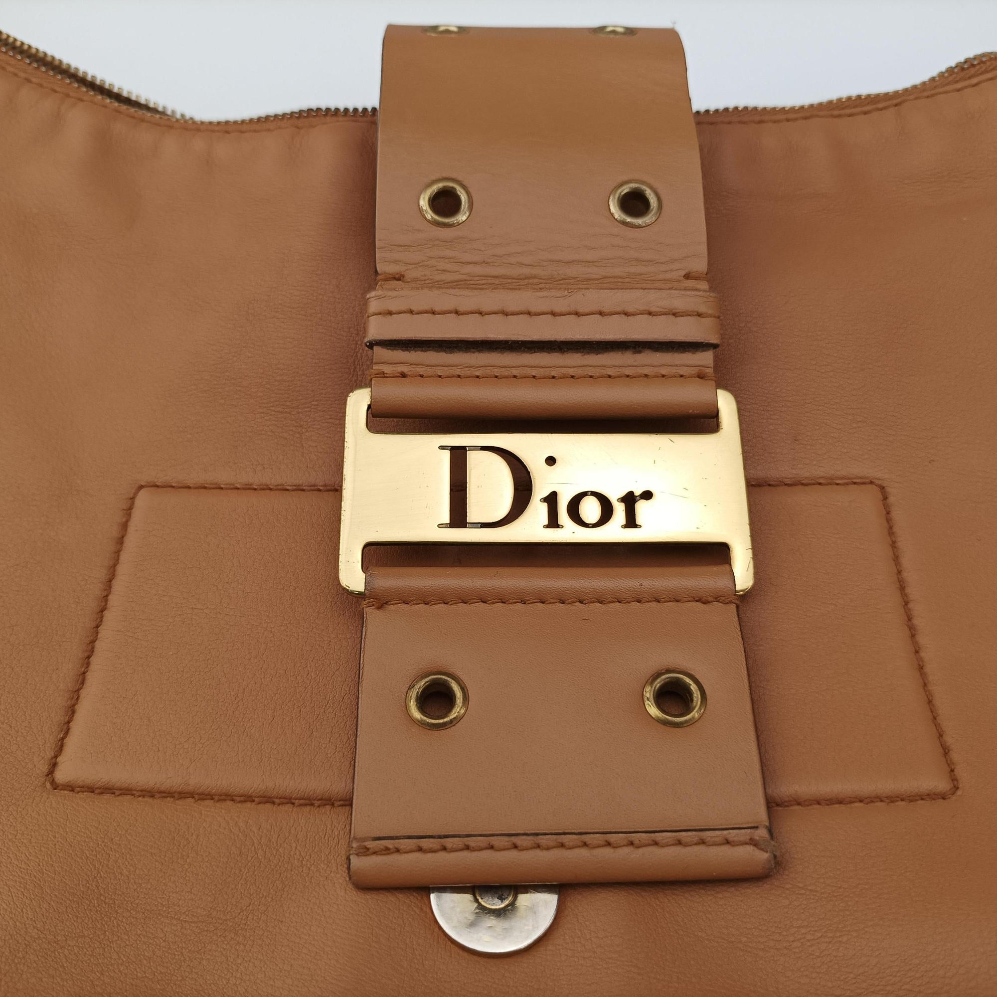 Vintage Christian Dior Taba  Brown Leather  shoulderbag | stylenewstar