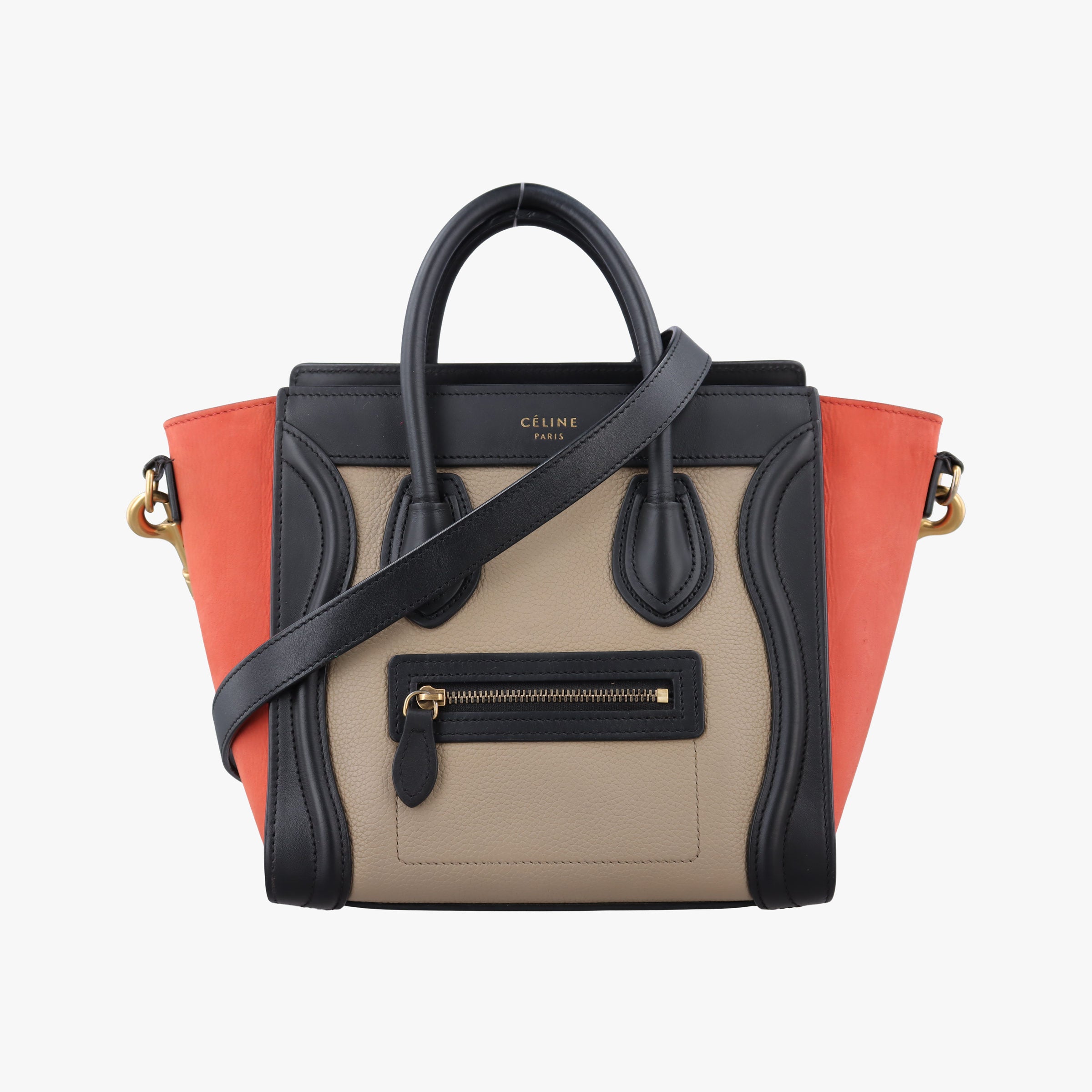Pre-owned Celine luggage nano shopper Multicolour leather  shoulderbag | stylenewstar