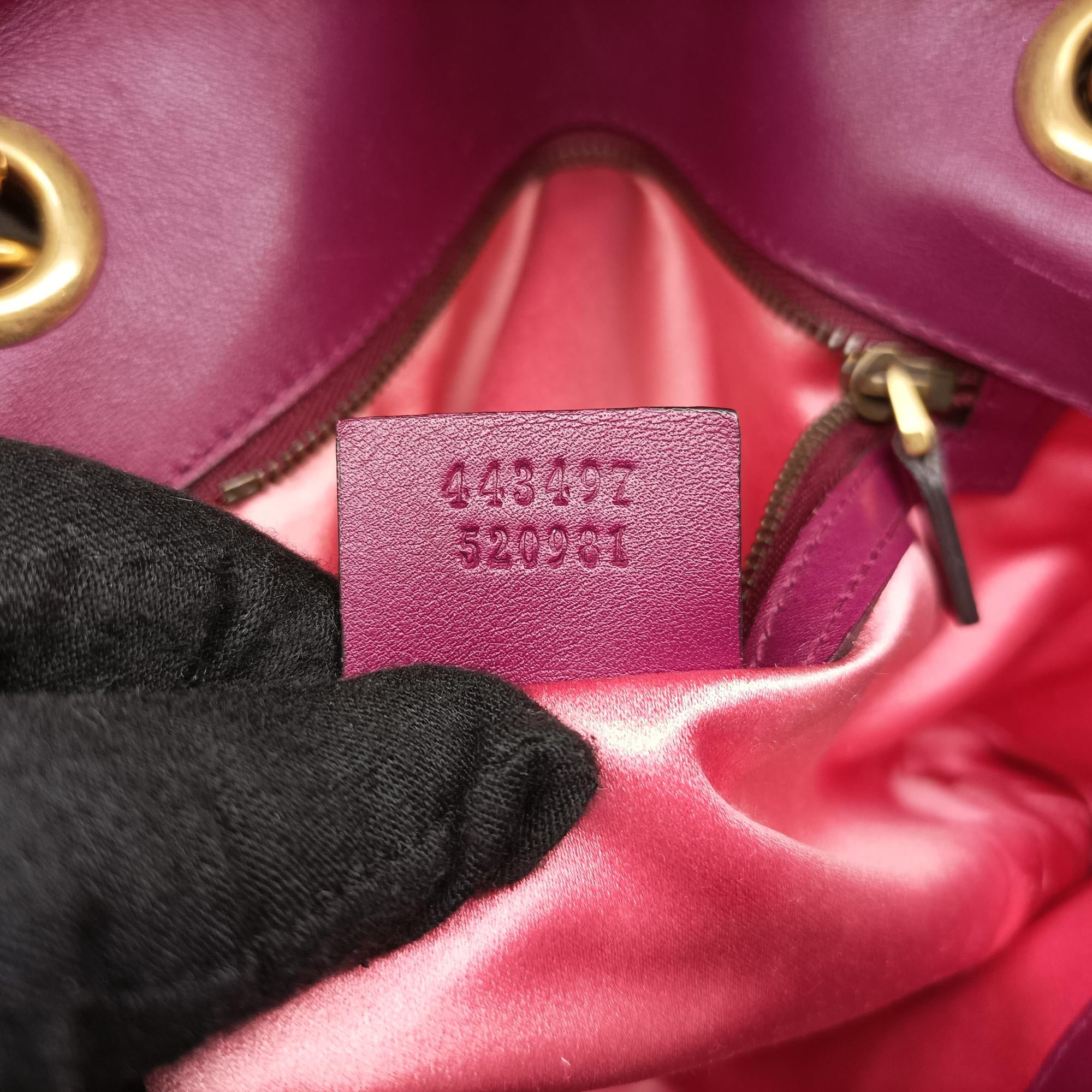 Pre-owned Gucci GG Marmont Purple velour 443497 shoulderbag | stylenewstar