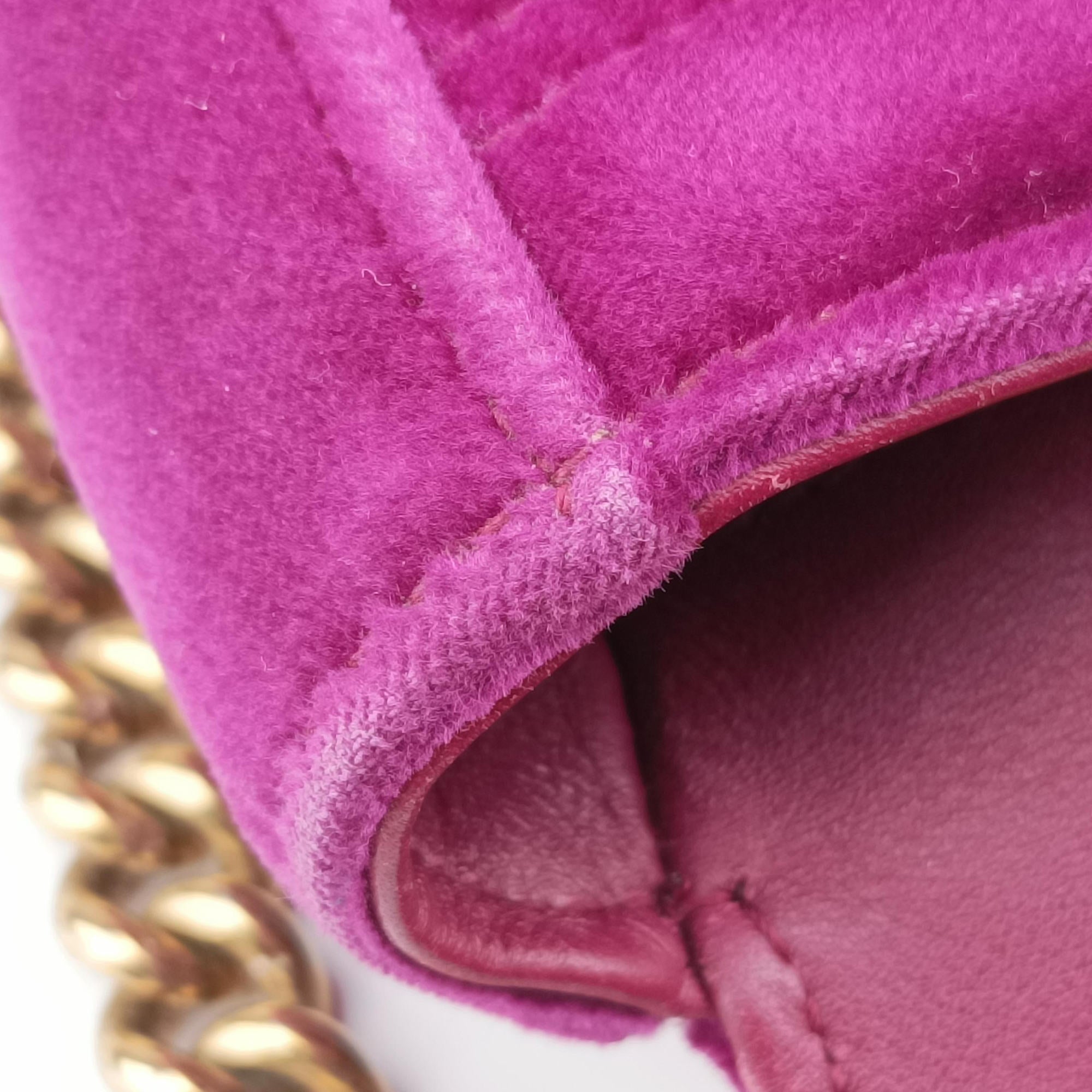 Pre-owned Gucci GG Marmont Purple velour 443497 shoulderbag | stylenewstar