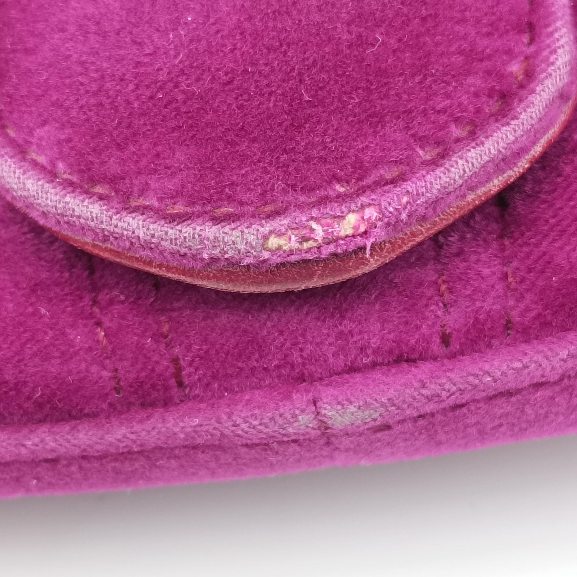 Pre-owned Gucci GG Marmont Purple velour 443497 shoulderbag | stylenewstar