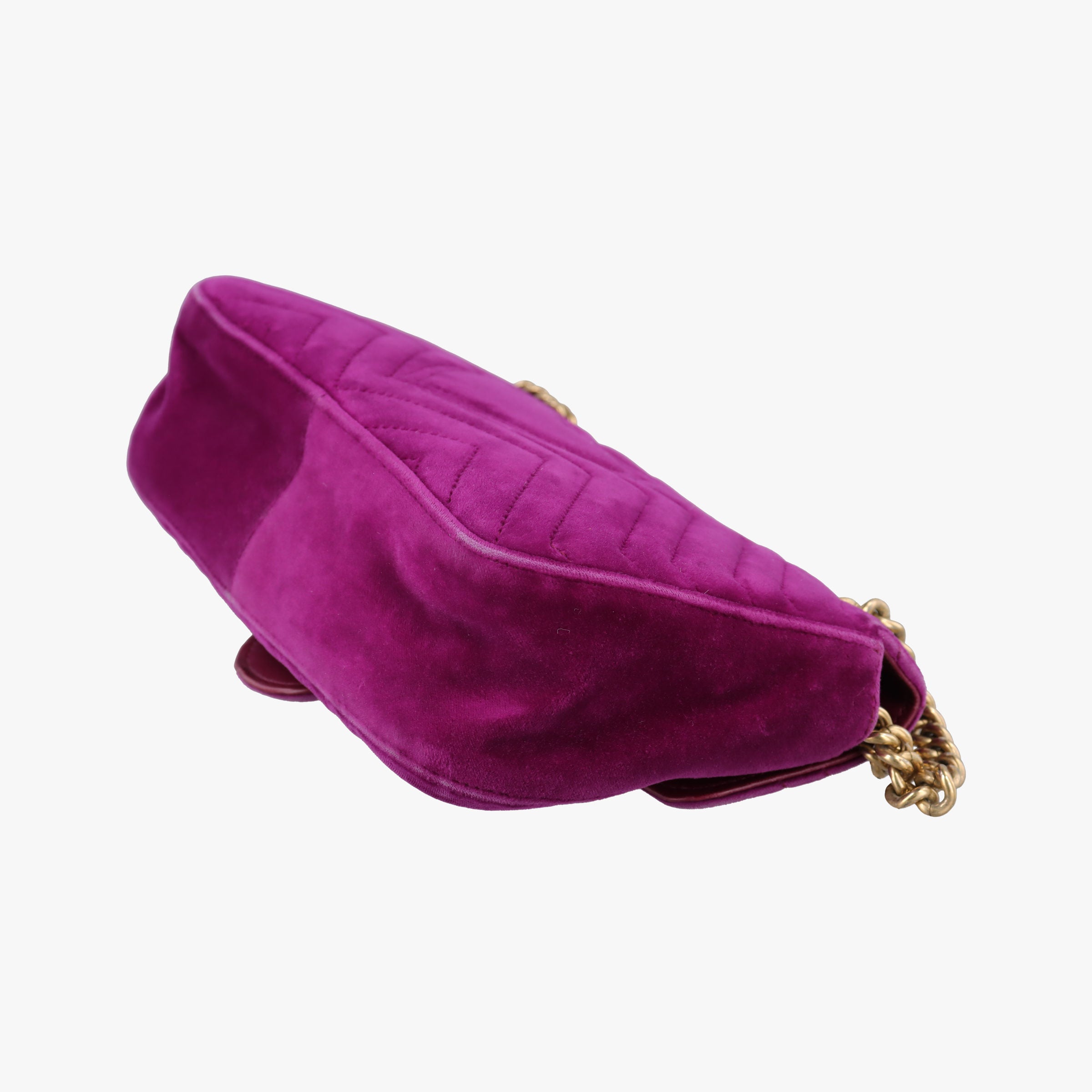 Pre-owned Gucci GG Marmont Purple velour 443497 shoulderbag | stylenewstar
