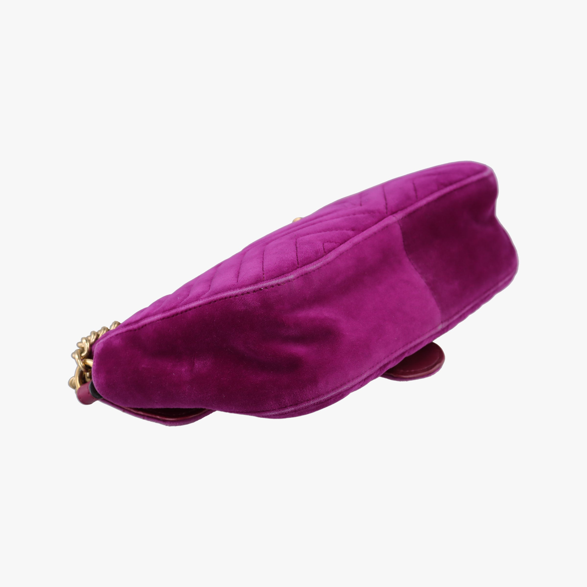 Pre-owned Gucci GG Marmont Purple velour 443497 shoulderbag | stylenewstar
