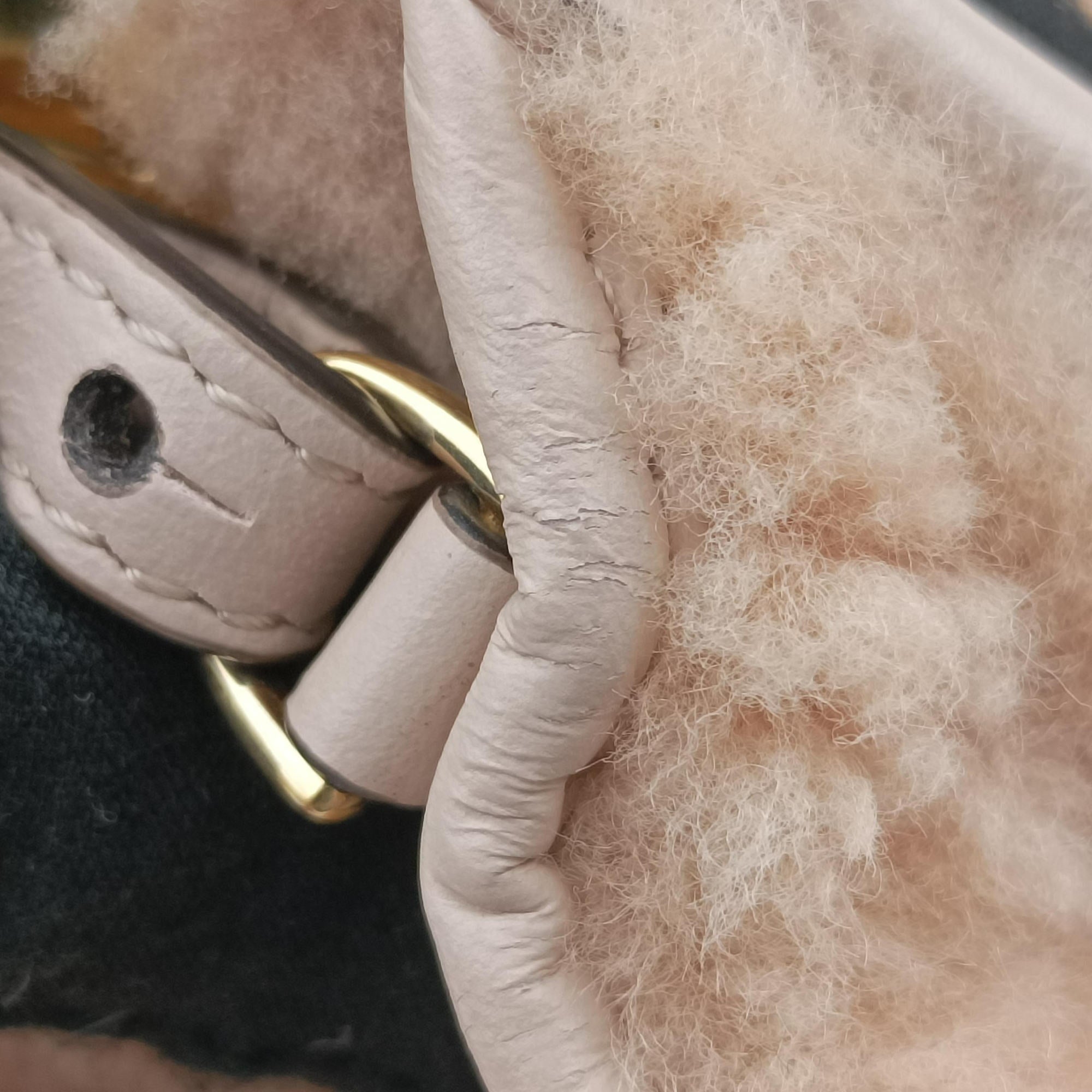 Secondhand Fendi SUNSHINE SHOPPER beige×Multicolour fur×leather 8BS051 shoulderbag | stylenewstar