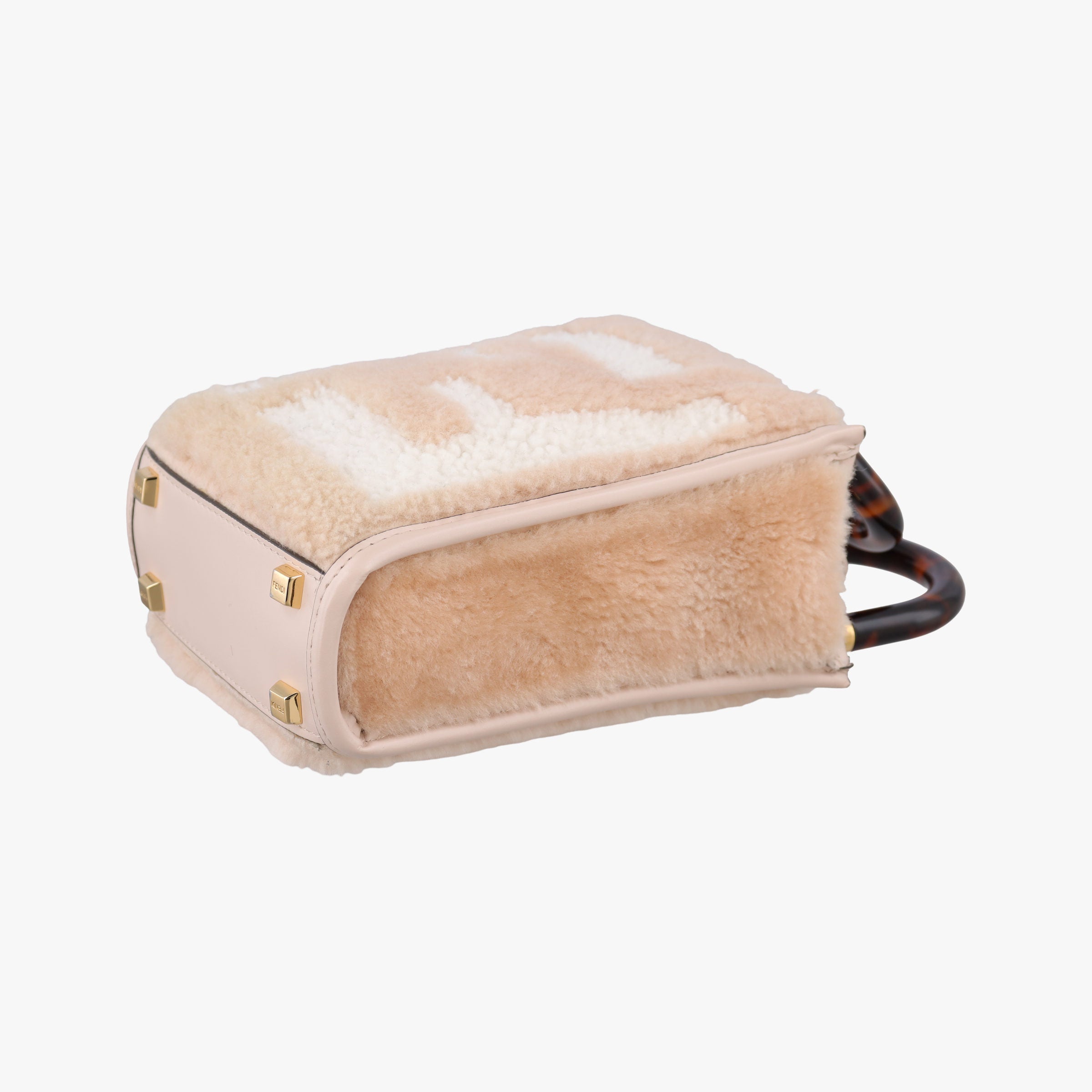 Secondhand Fendi SUNSHINE SHOPPER beige×Multicolour fur×leather 8BS051 shoulderbag | stylenewstar