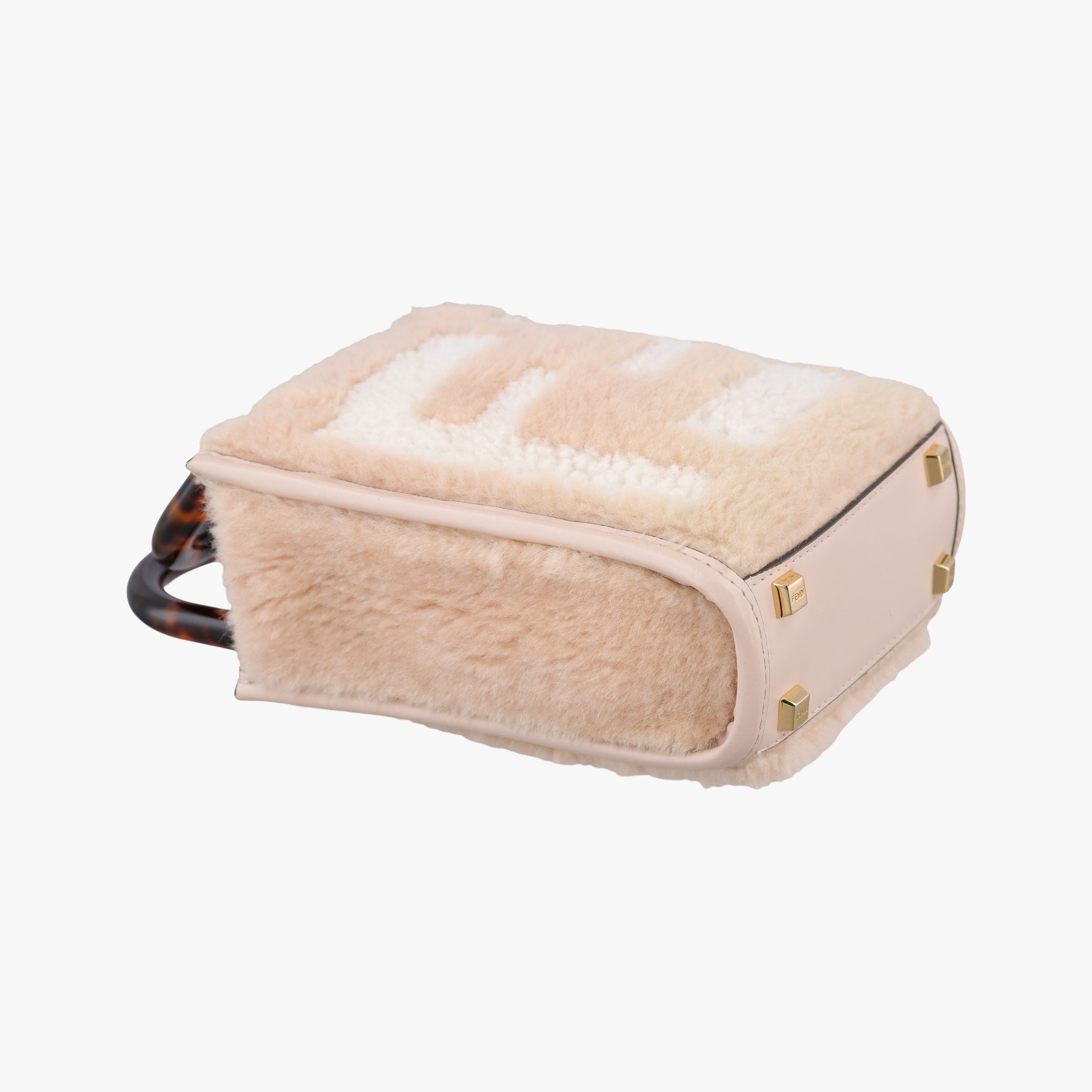 Secondhand Fendi SUNSHINE SHOPPER beige×Multicolour fur×leather 8BS051 shoulderbag | stylenewstar