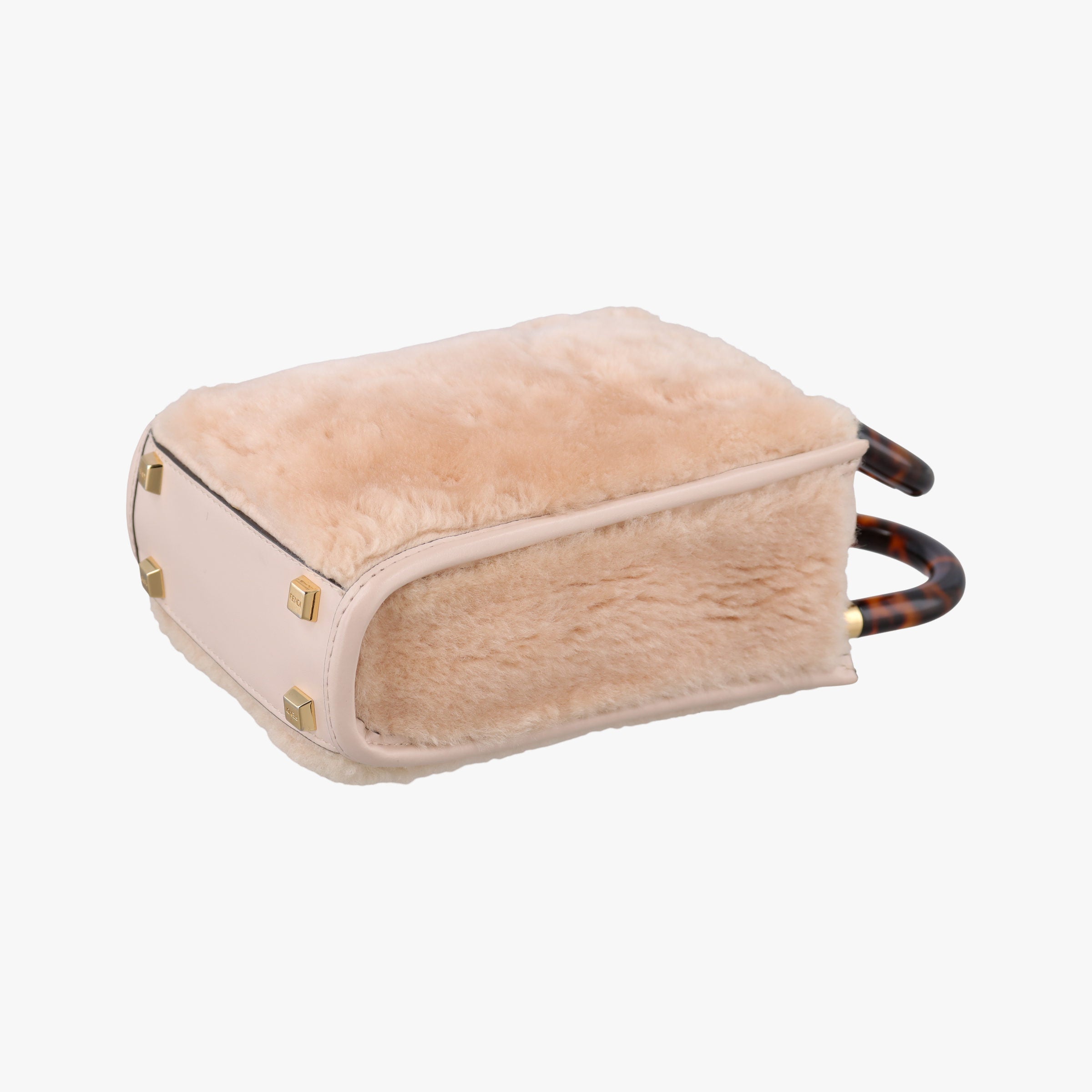 Secondhand Fendi SUNSHINE SHOPPER beige×Multicolour fur×leather 8BS051 shoulderbag | stylenewstar