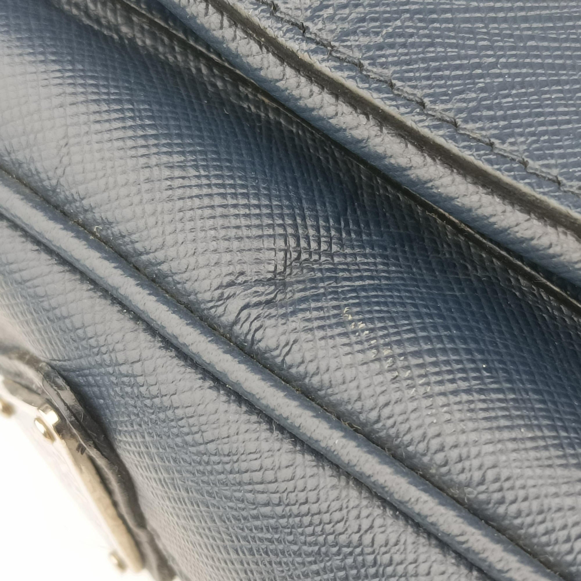 Pre-owned Prada Push-Lock Briefcases Navy Saffiano Leather  handbag | stylenewstar