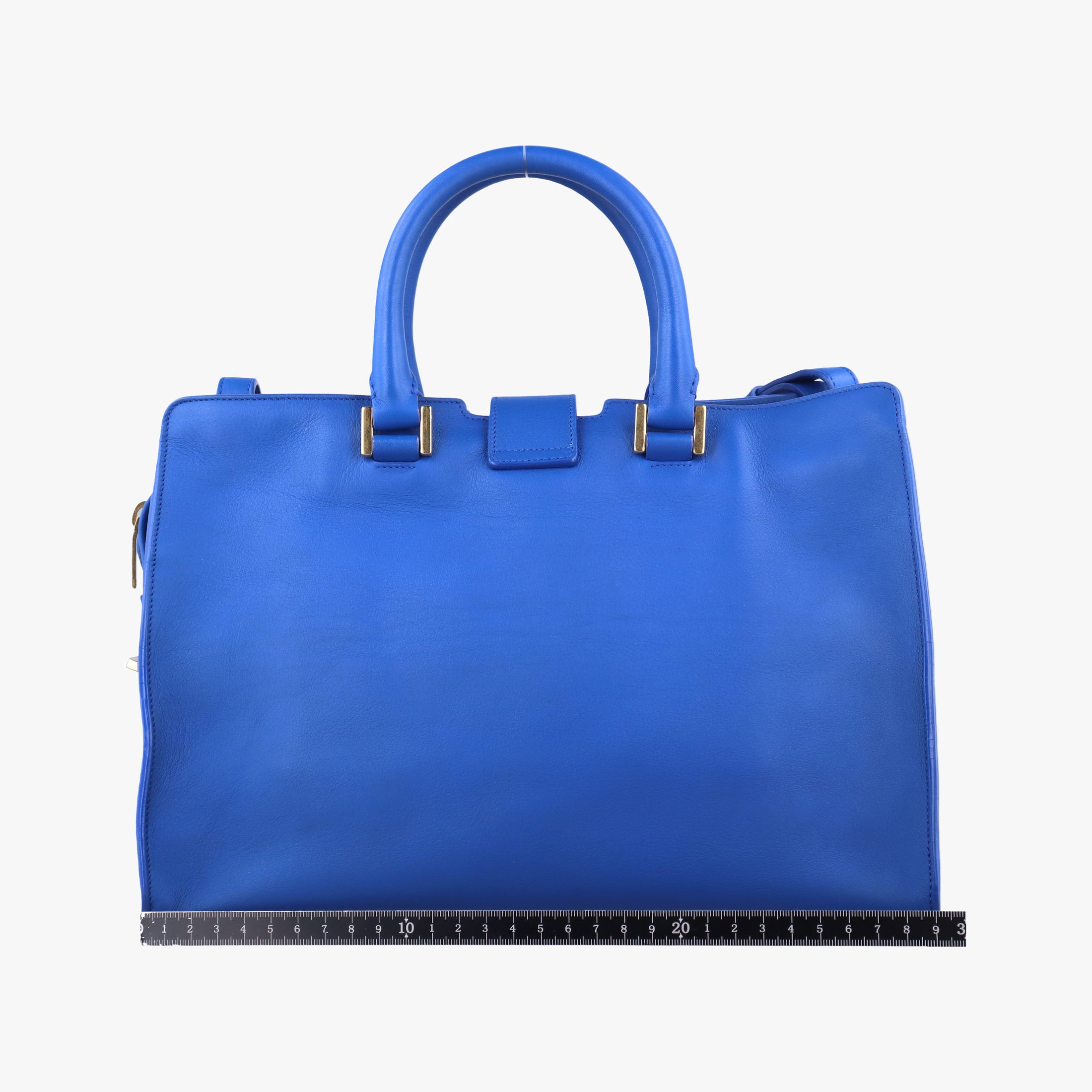 Vintage Yves Saint Laurent BABY CABAS Blue Leather 394461 shoulderbag | stylenewstar