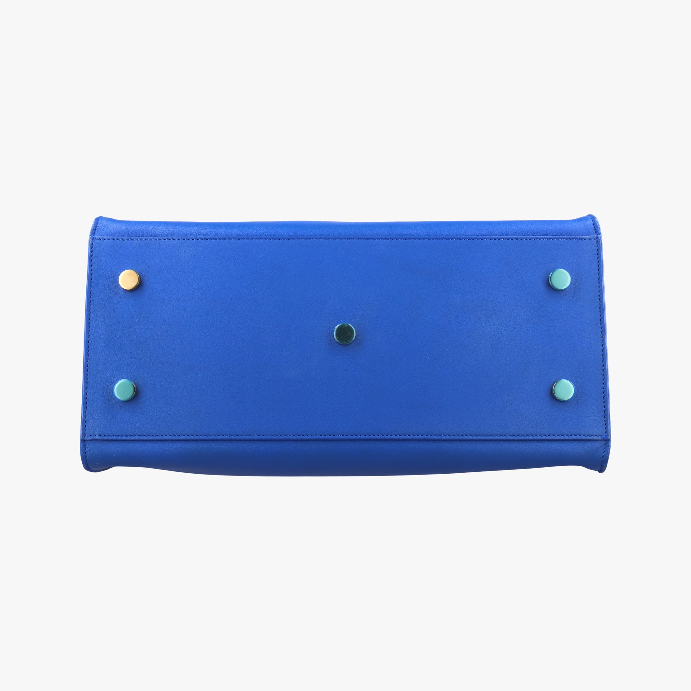 Vintage Yves Saint Laurent BABY CABAS Blue Leather 394461 shoulderbag | stylenewstar