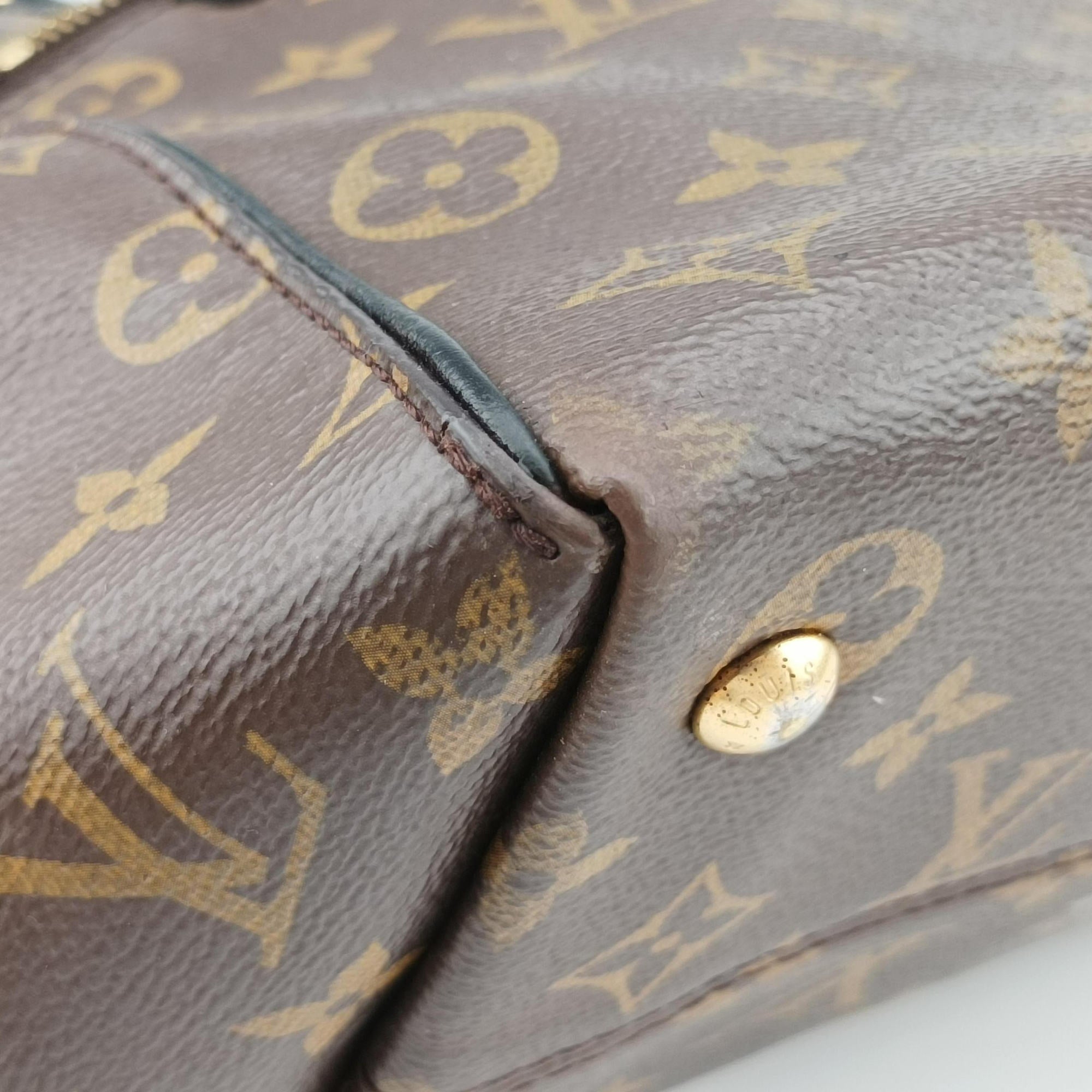 Pre-owned Louis Vuitton Tournel PM Brown×Noir Monogram Canvas×calf leather M44057 shoulderbag | stylenewstar