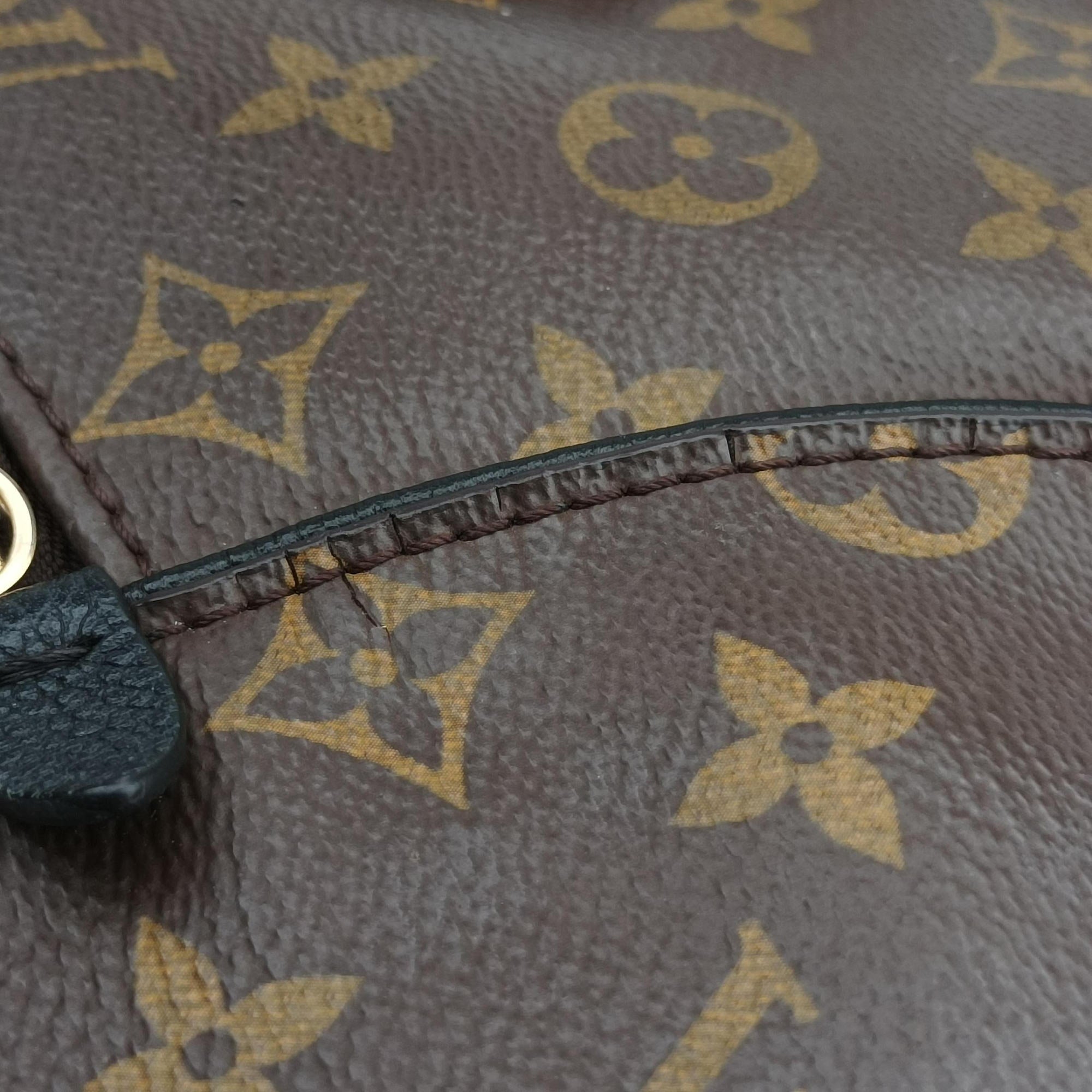 Pre-owned Louis Vuitton Tournel PM Brown×Noir Monogram Canvas×calf leather M44057 shoulderbag | stylenewstar
