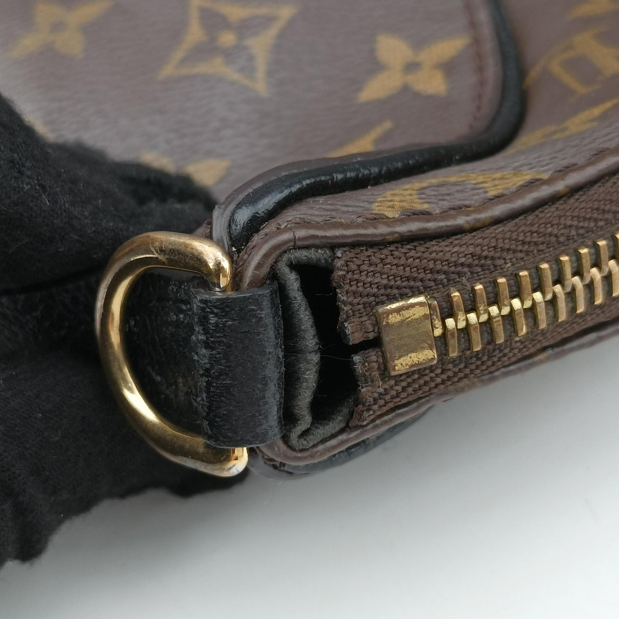 Pre-owned Louis Vuitton Tournel PM Brown×Noir Monogram Canvas×calf leather M44057 shoulderbag | stylenewstar