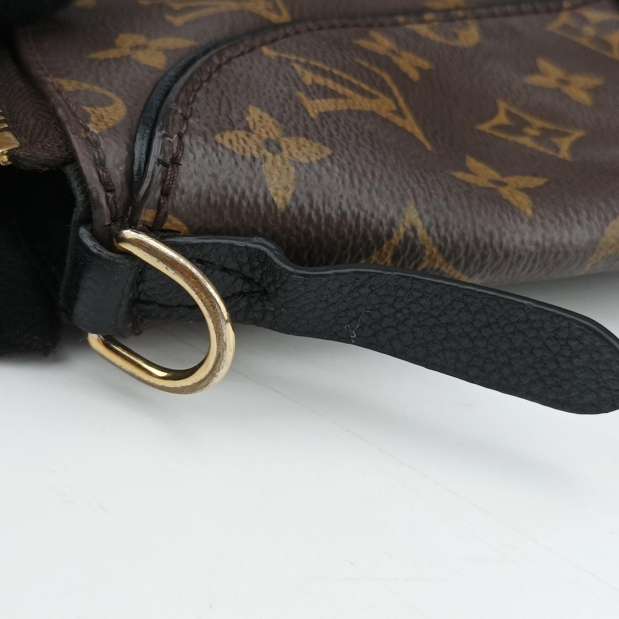 Pre-owned Louis Vuitton Tournel PM Brown×Noir Monogram Canvas×calf leather M44057 shoulderbag | stylenewstar