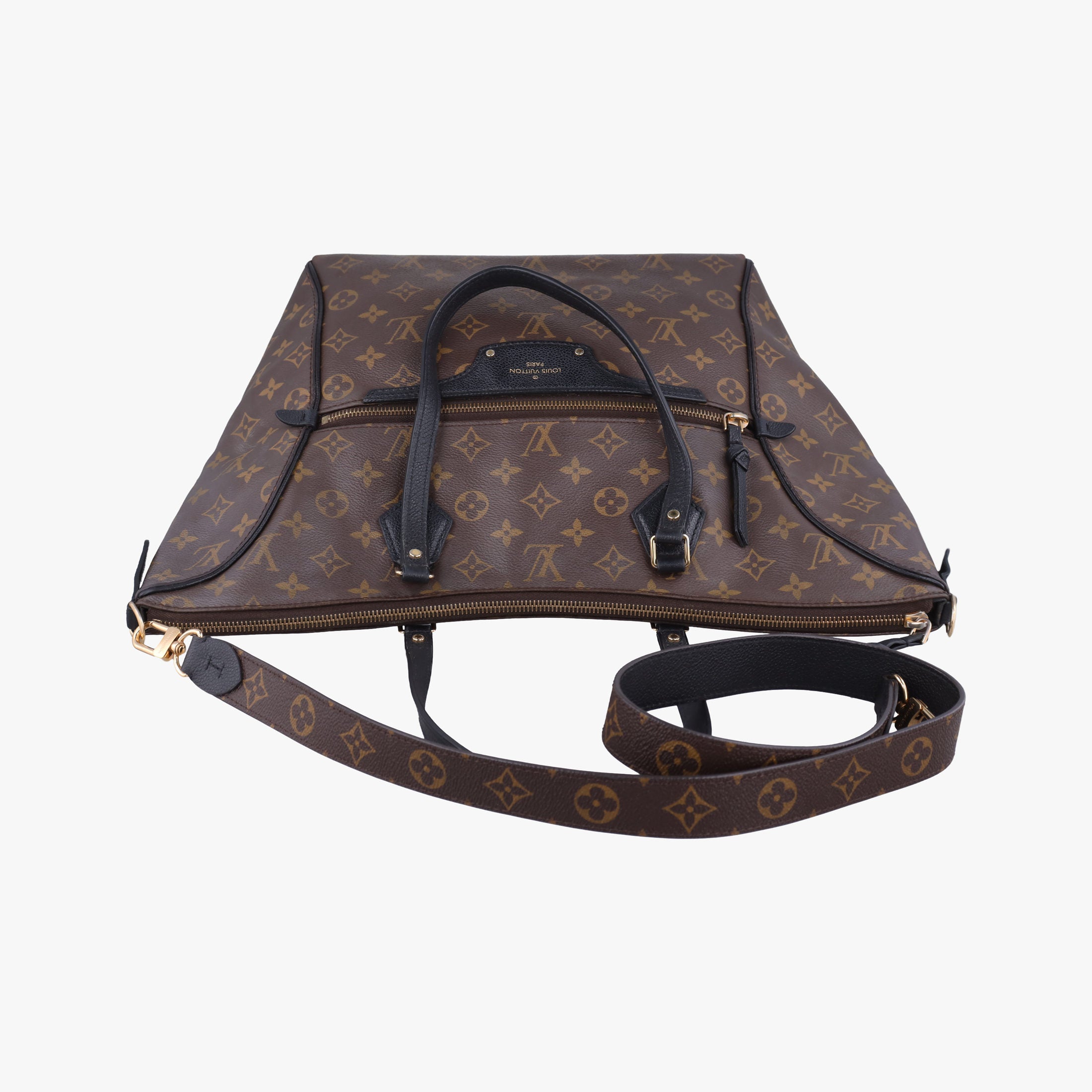 Pre-owned Louis Vuitton Tournel PM Brown×Noir Monogram Canvas×calf leather M44057 shoulderbag | stylenewstar