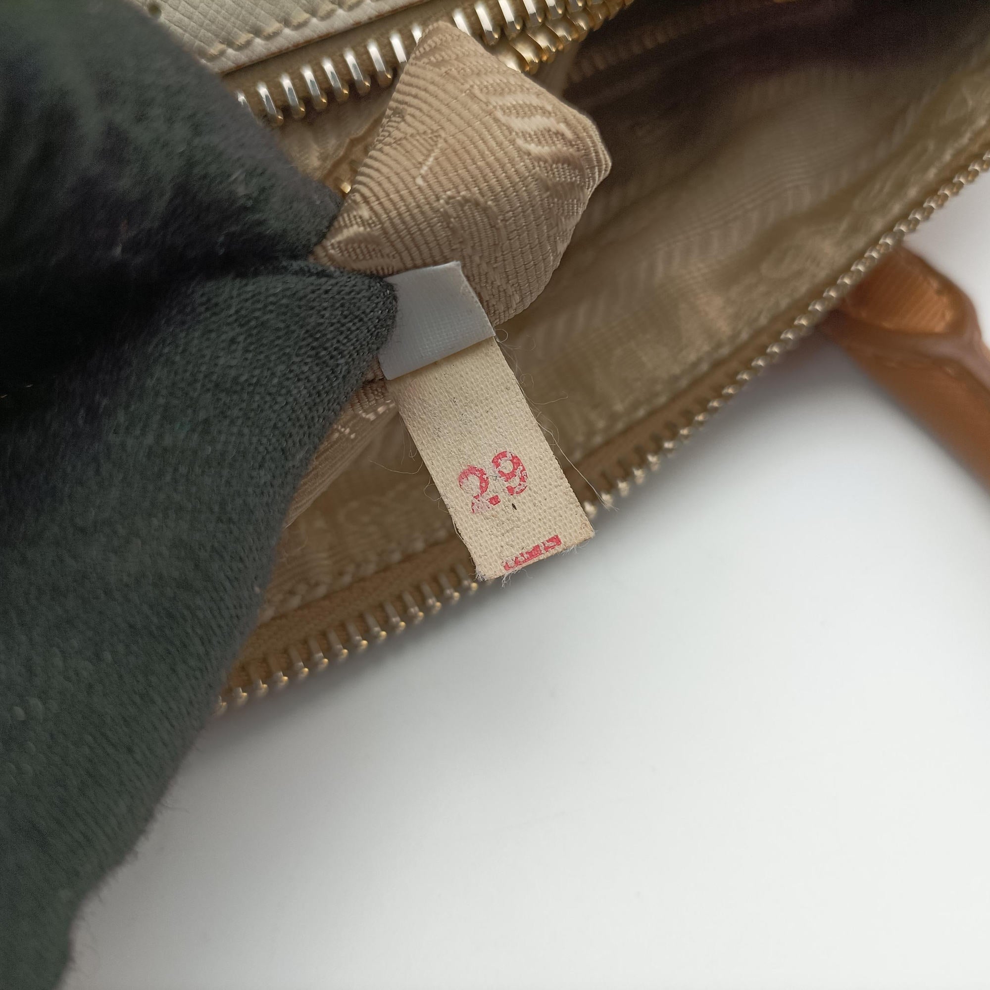 Pre-owned Prada Fori Boston Beige × White leather BL0649 handbag | stylenewstar