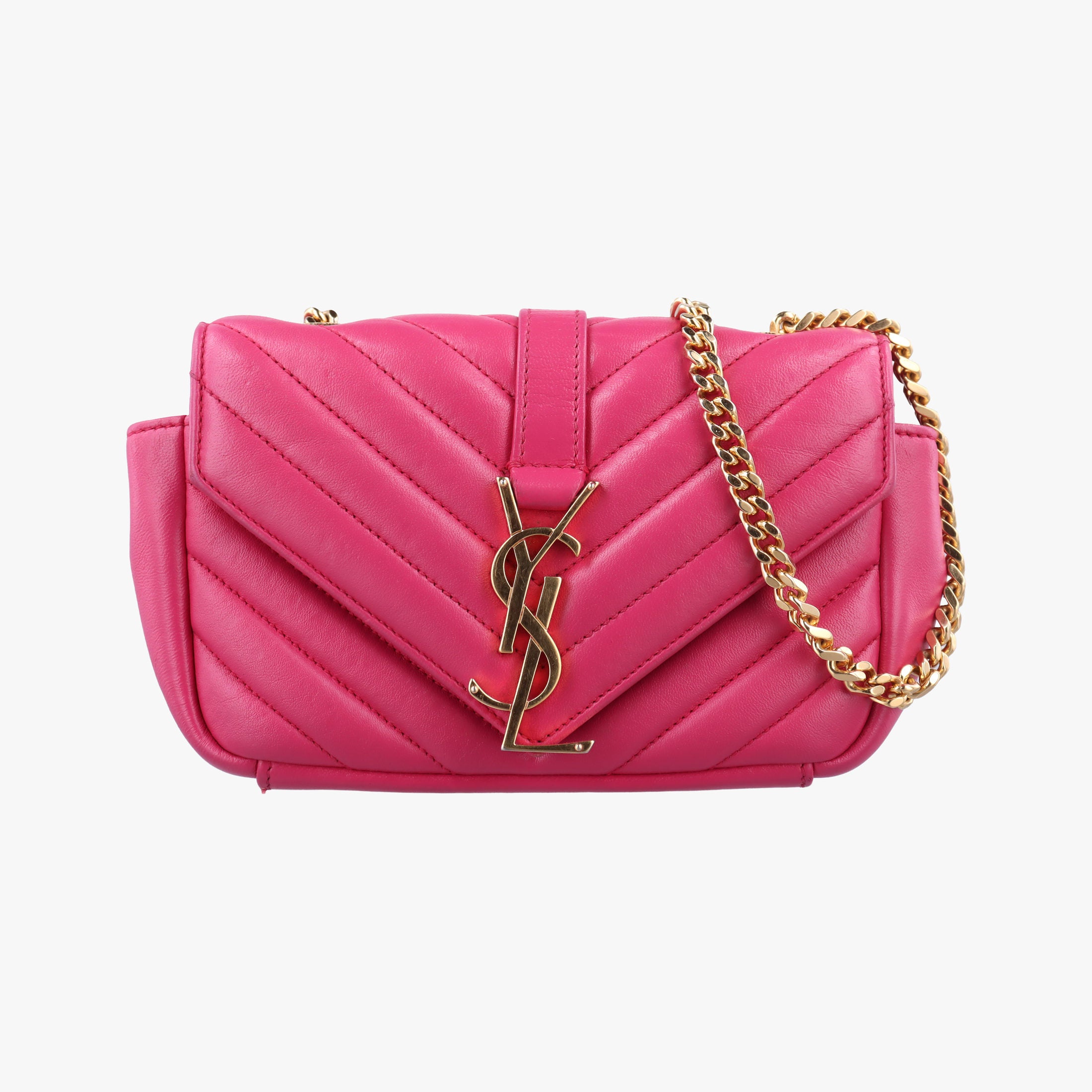 Pre-owned Yves Saint Laurent Baby Chai Pink Leather 399289 shoulderbag | stylenewstar