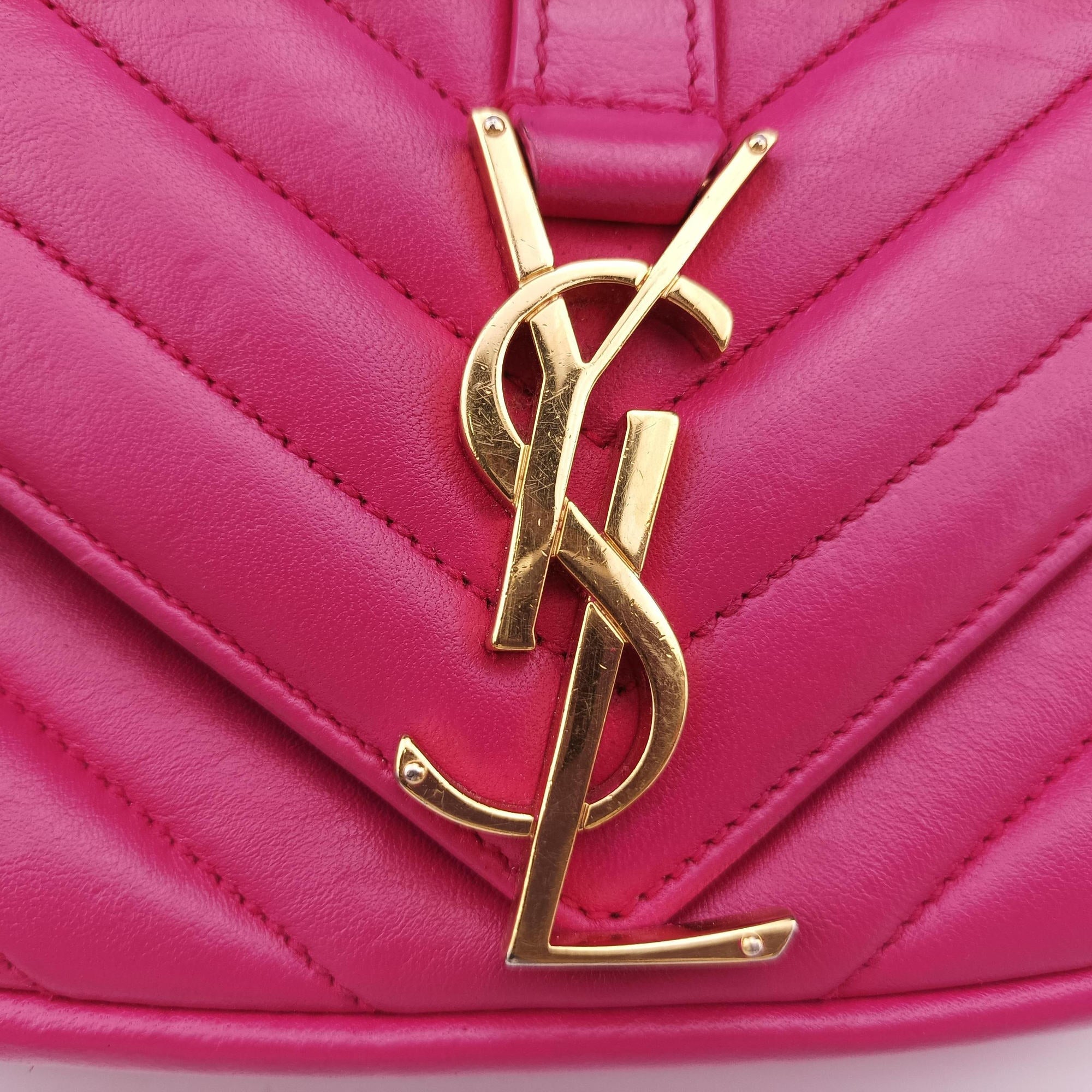 Pre-owned Yves Saint Laurent Baby Chai Pink Leather 399289 shoulderbag | stylenewstar