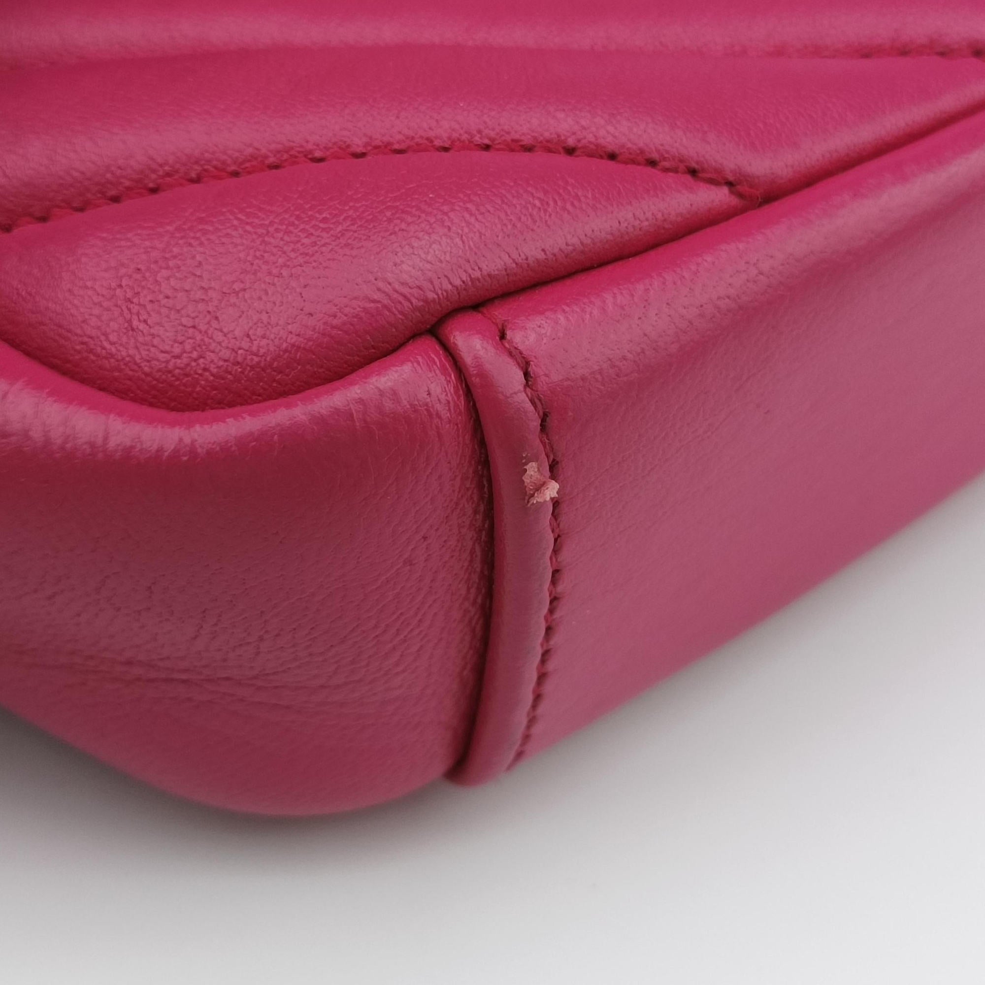 Pre-owned Yves Saint Laurent Baby Chai Pink Leather 399289 shoulderbag | stylenewstar